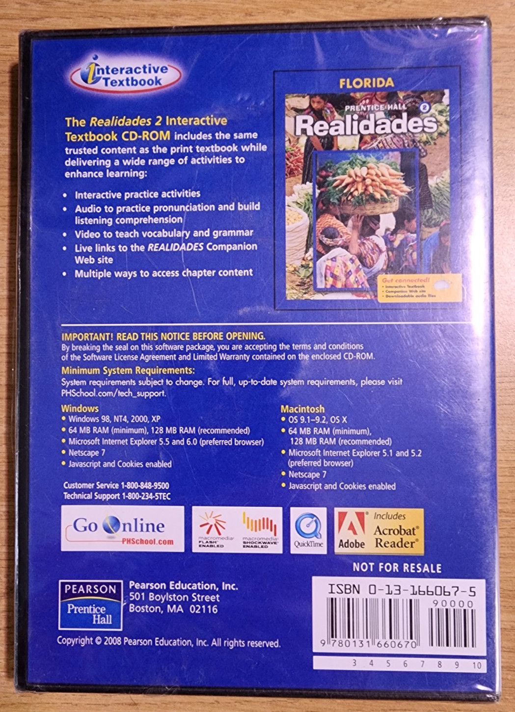 NEW – Realidades 2 Interactive Textbook CD-ROM (2008, Prentice Hall)