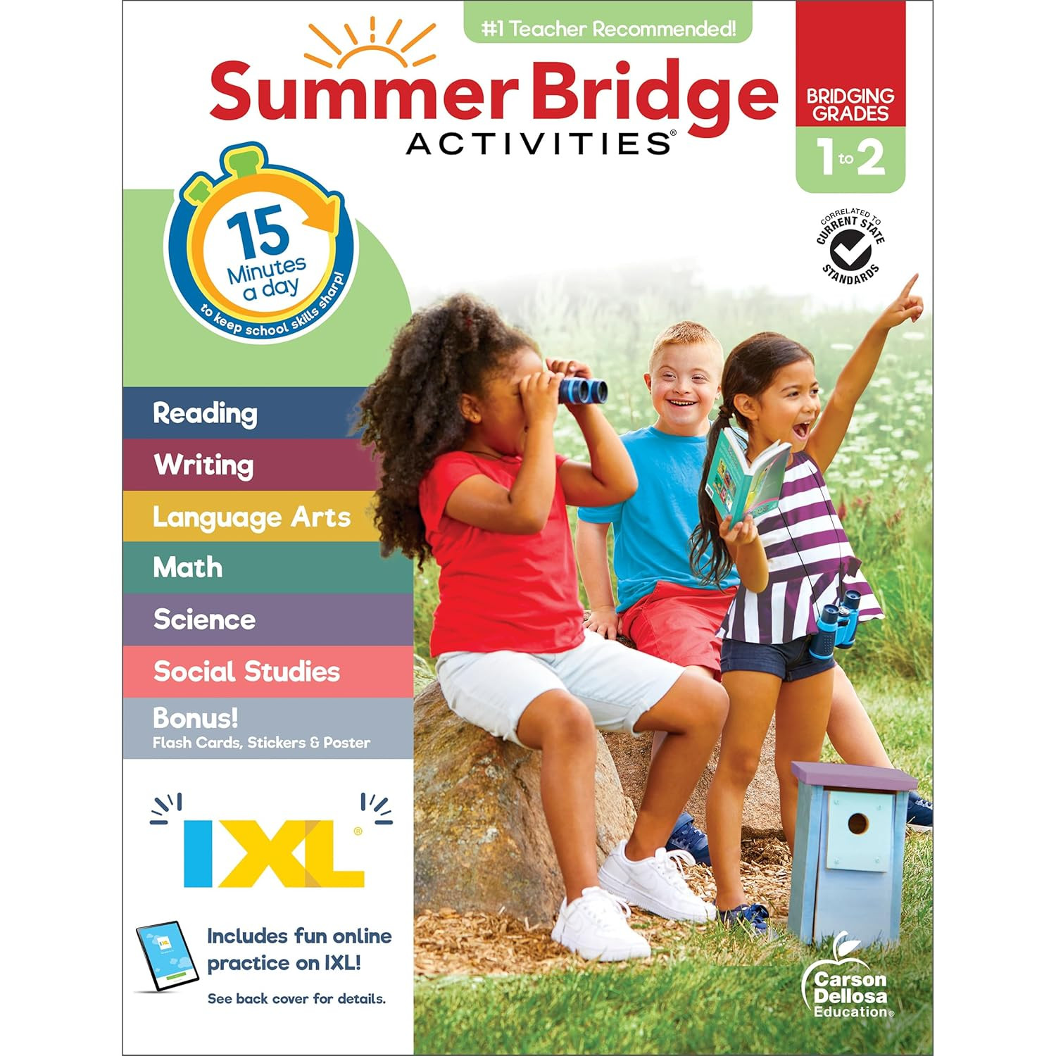 Summer Bridge Activities 1st to 2nd Grade Workbook Kids Reading Math Learning
