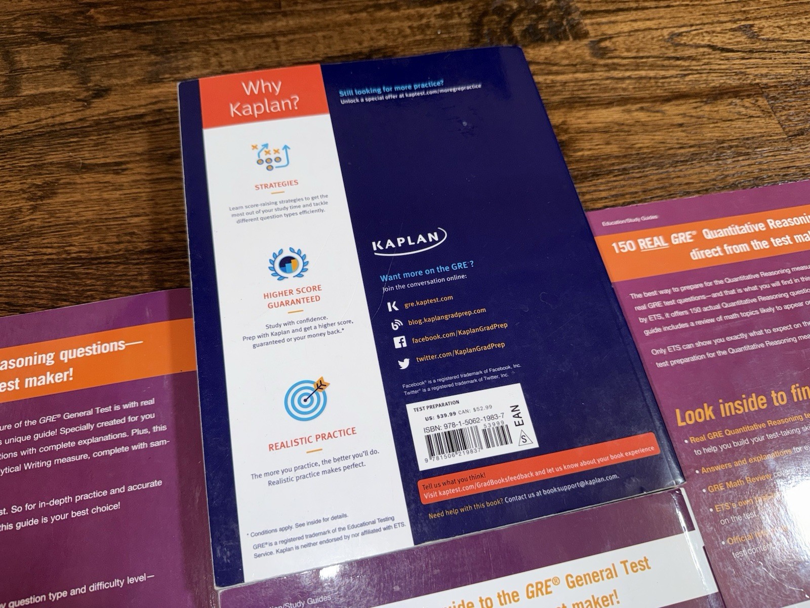 BUNDLE ETS Official GRE Super Power Pack Test Prep 3-Book Set & Kaplan Prep Plus