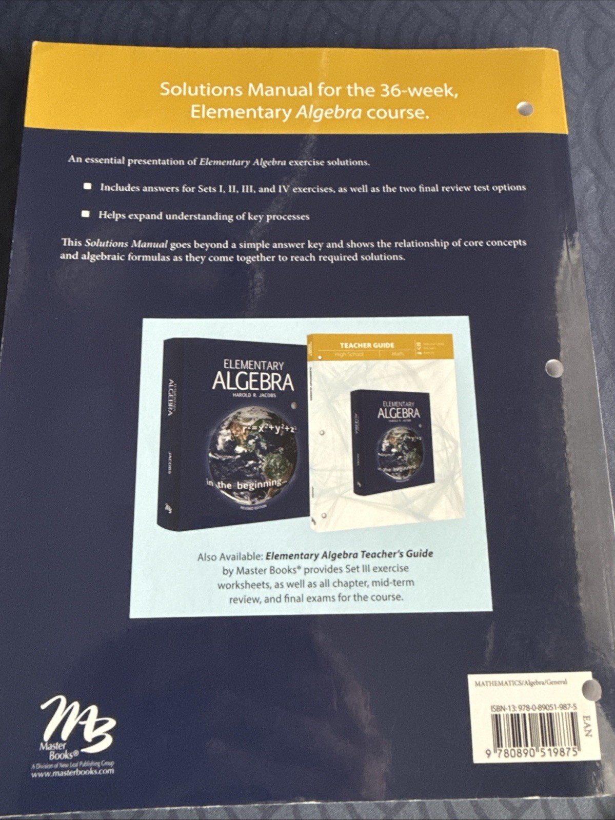 Elementary Algebra (Solutions Manual) by Harold R. Jacobs For High School