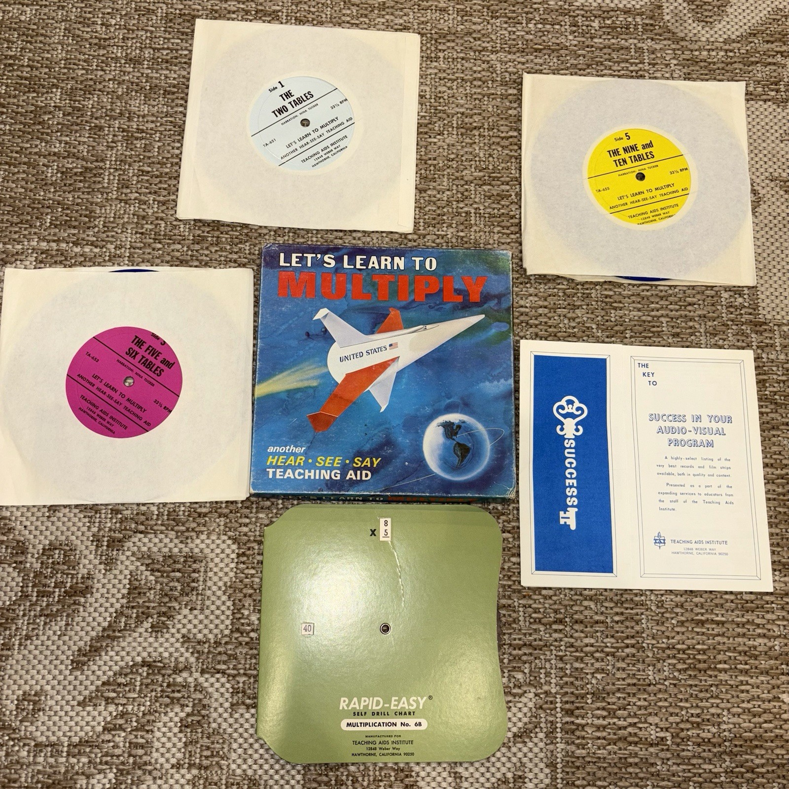 Let’s Learn To Multiply Another Hear See Say Teaching Aid Vintage Records 33 1/3