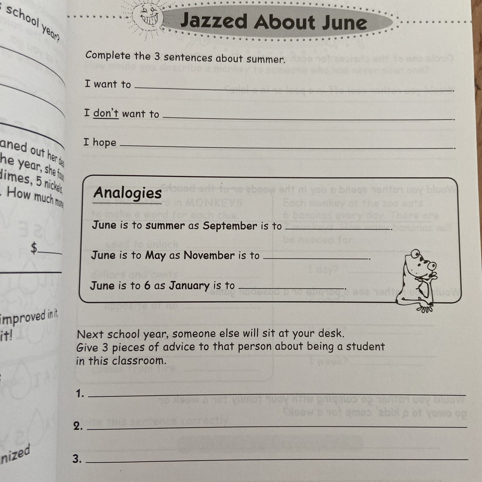 Evan-Moor Critical & Creative Thinking Actvities Grade 3 Writing On 2 Pages