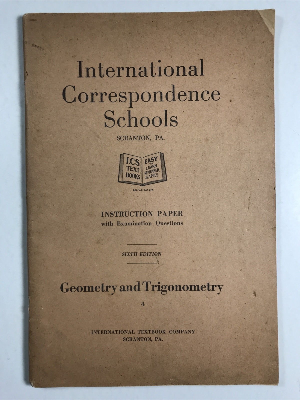 INTERNATIONAL CORRESPONDENCE SCHOOLS 1902 Instruction pamphlet Geometry 6th Ed