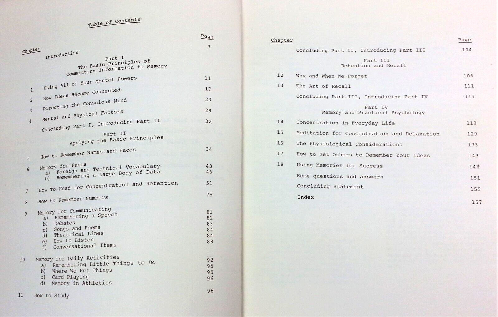 The Memory And Concentration Guidebook 1977 How To Remember All Kinds of Stuff