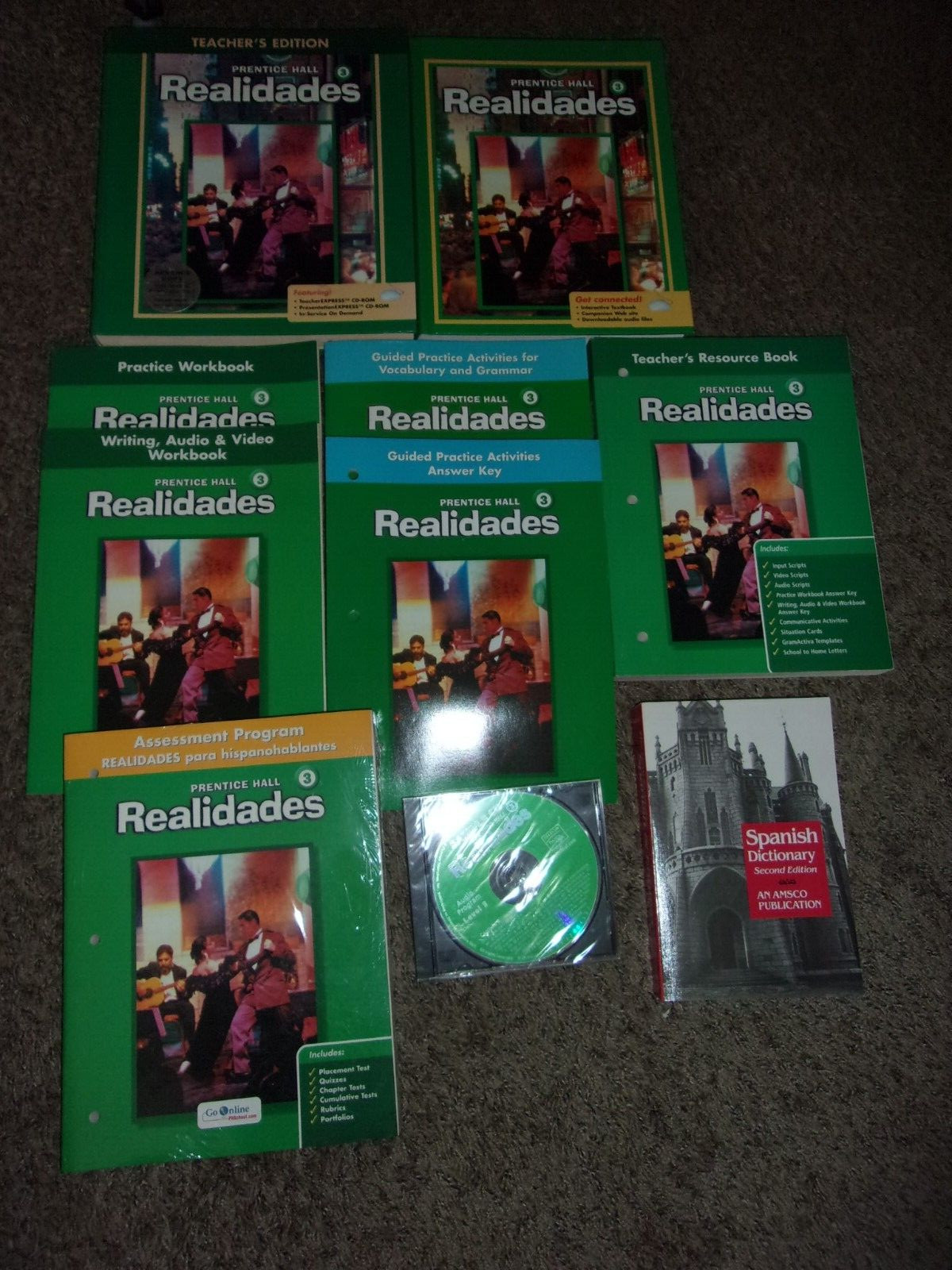 REALIDADES 3 Prentice Hall Pearson Student Teacher Edition Resources SET LOT