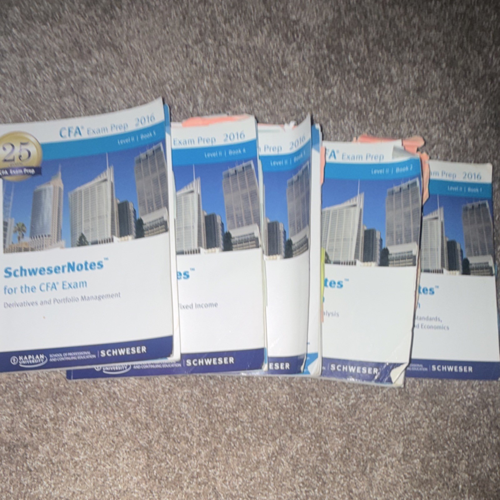 Kaplan Schweser 2016 SchweserNotes Level II CFA 5-Book Set