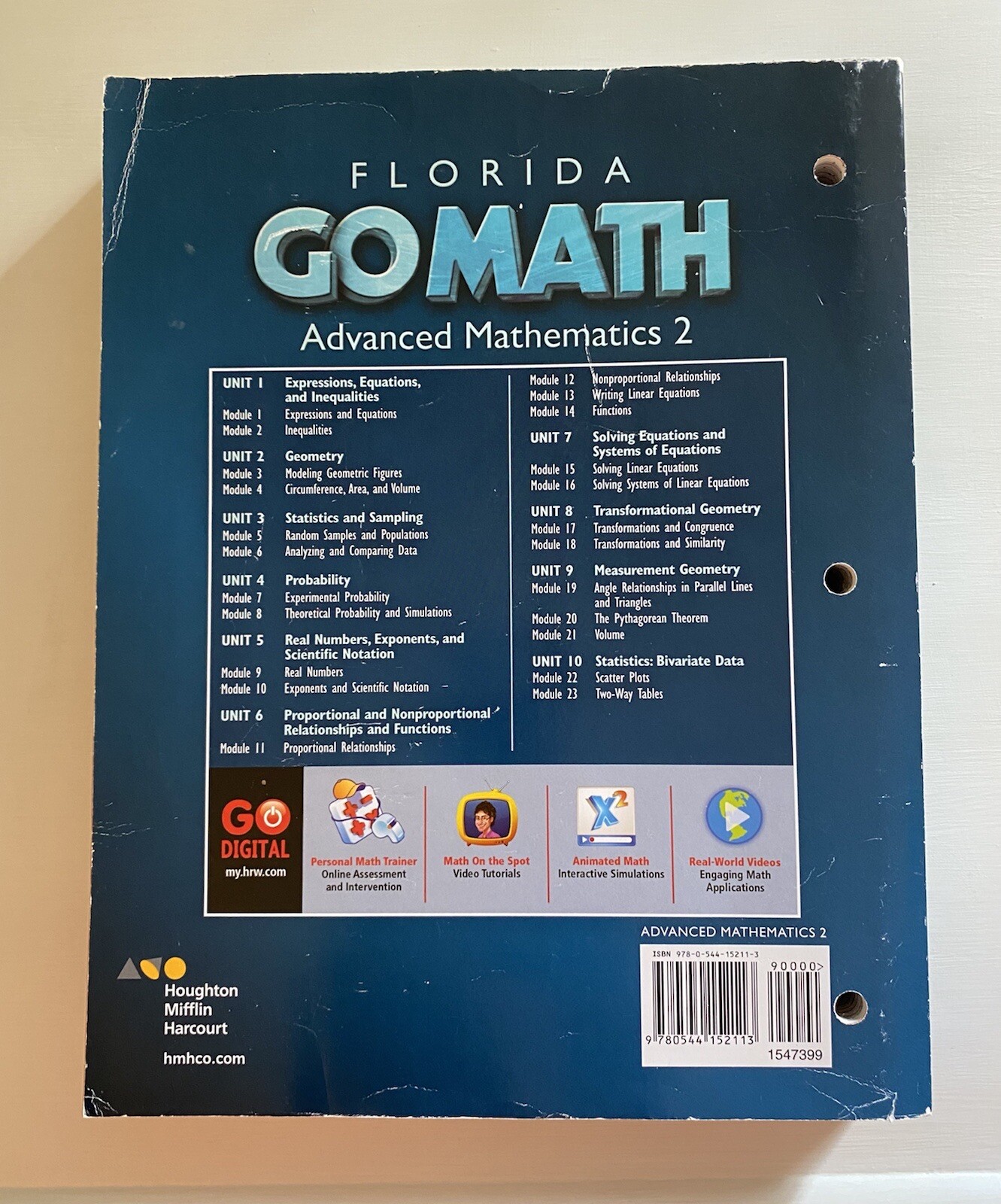 Student Worktext Advanced Mathematics 2 2015 (Holt McDougal Go Math!)