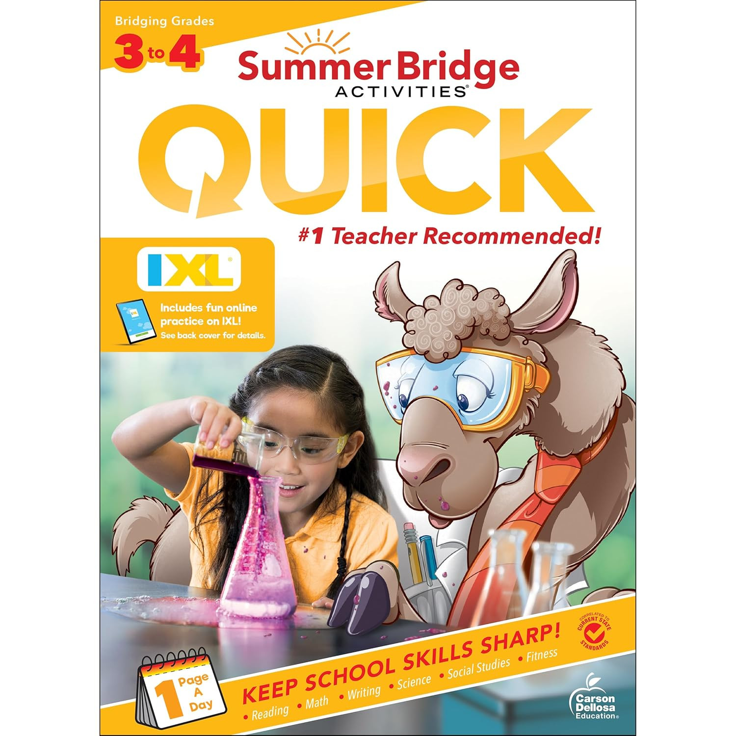 Summer Learning Workbook 3rd to 4th Grade – Math Reading Writing Science Activit