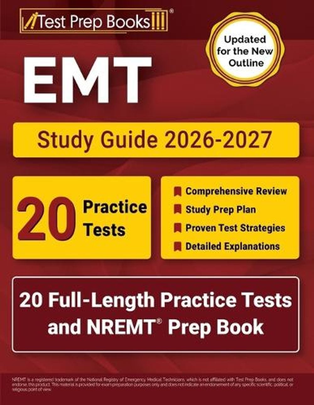EMT Study Guide 2026-2027: 20 Full-Length Practice Tests and NREMT Prep Book [Up