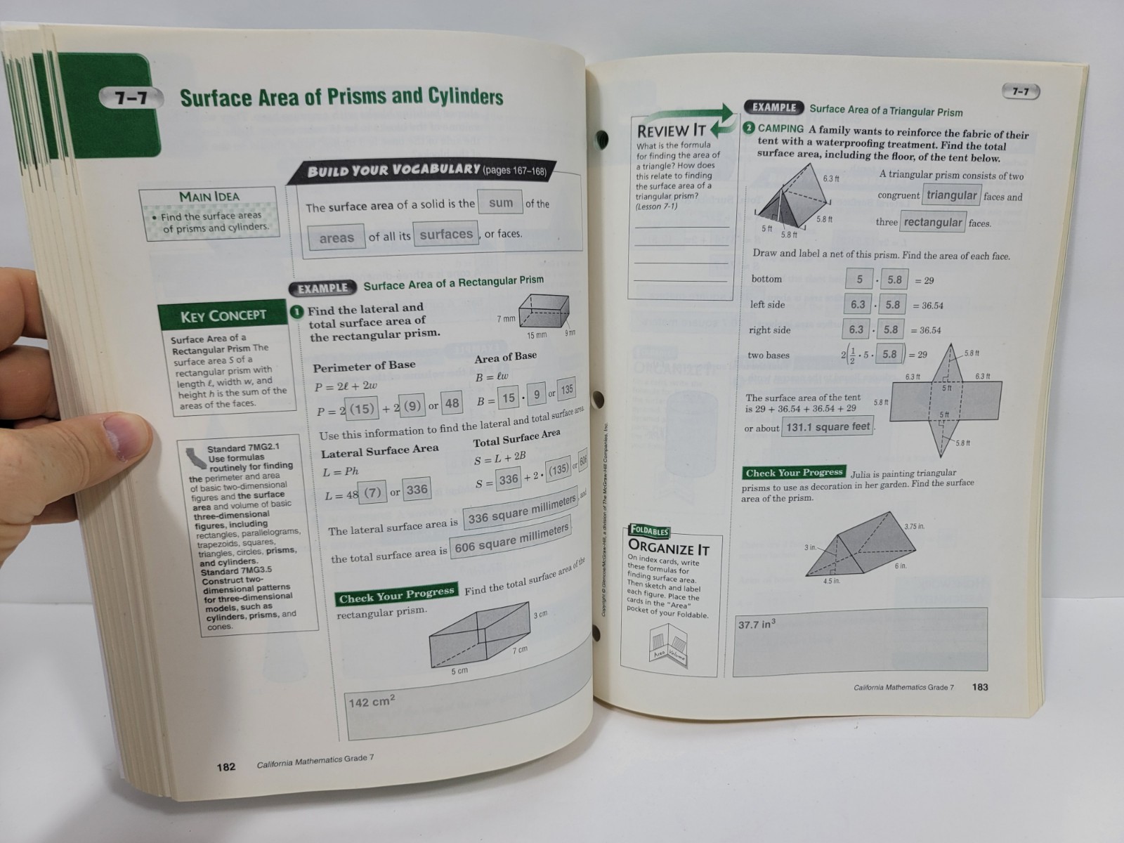 California Mathematics Grade 7 Noteables Interactive Study Notebook Teachers Edi