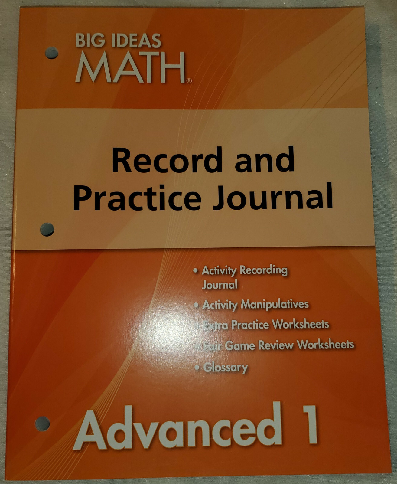 Big Ideas Math Advanced 1 Record Practice Journal ~Workbook Activity Common Core