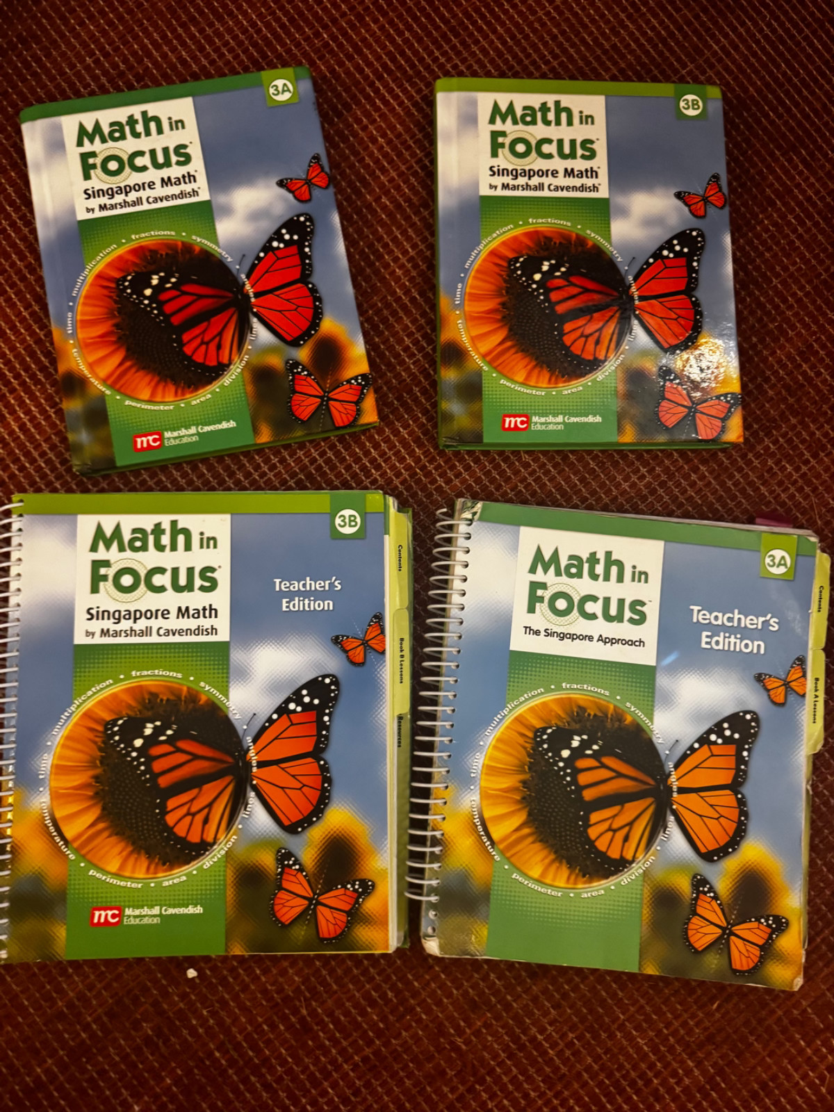Math In Focus 3A & 3B Teacher Manuals+Student Books Set Complete 3rd Grade Good