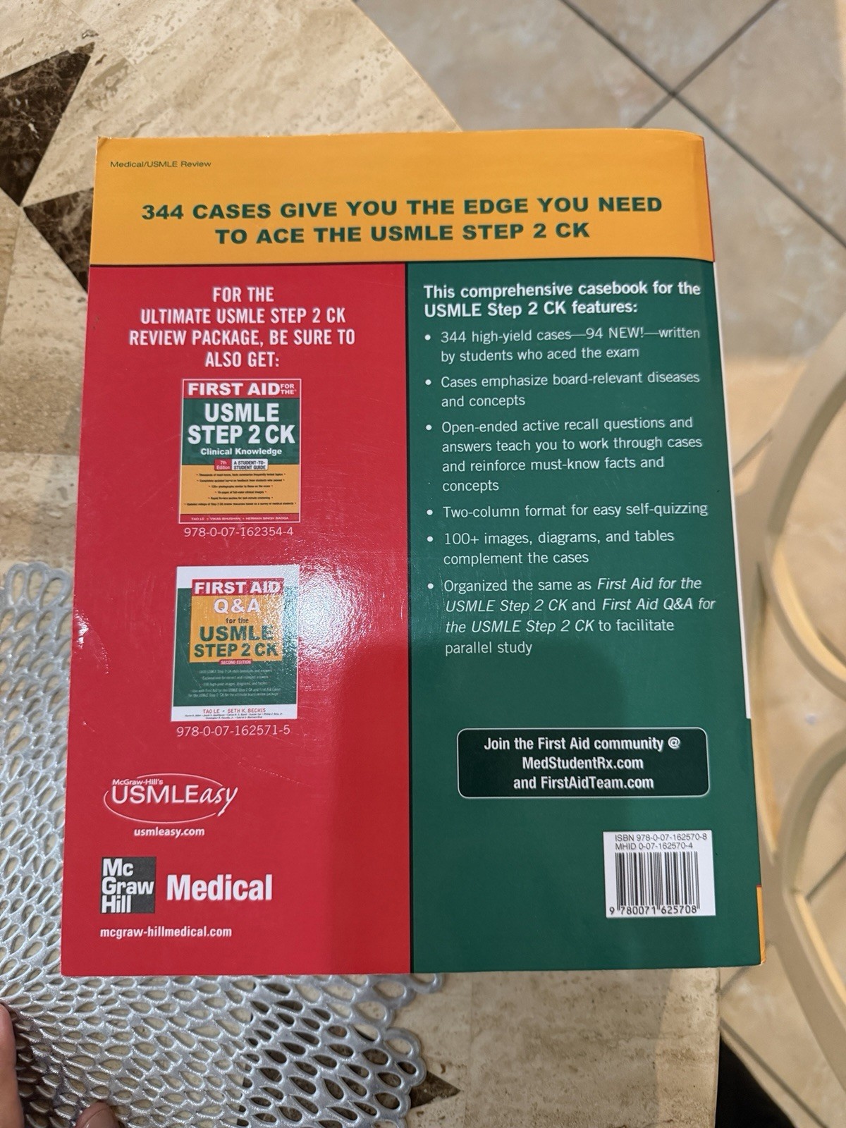 USMLE Step 2 CK Clinical Knowledge First Aid and USMLE Step 2CK Cases 2nd Ed