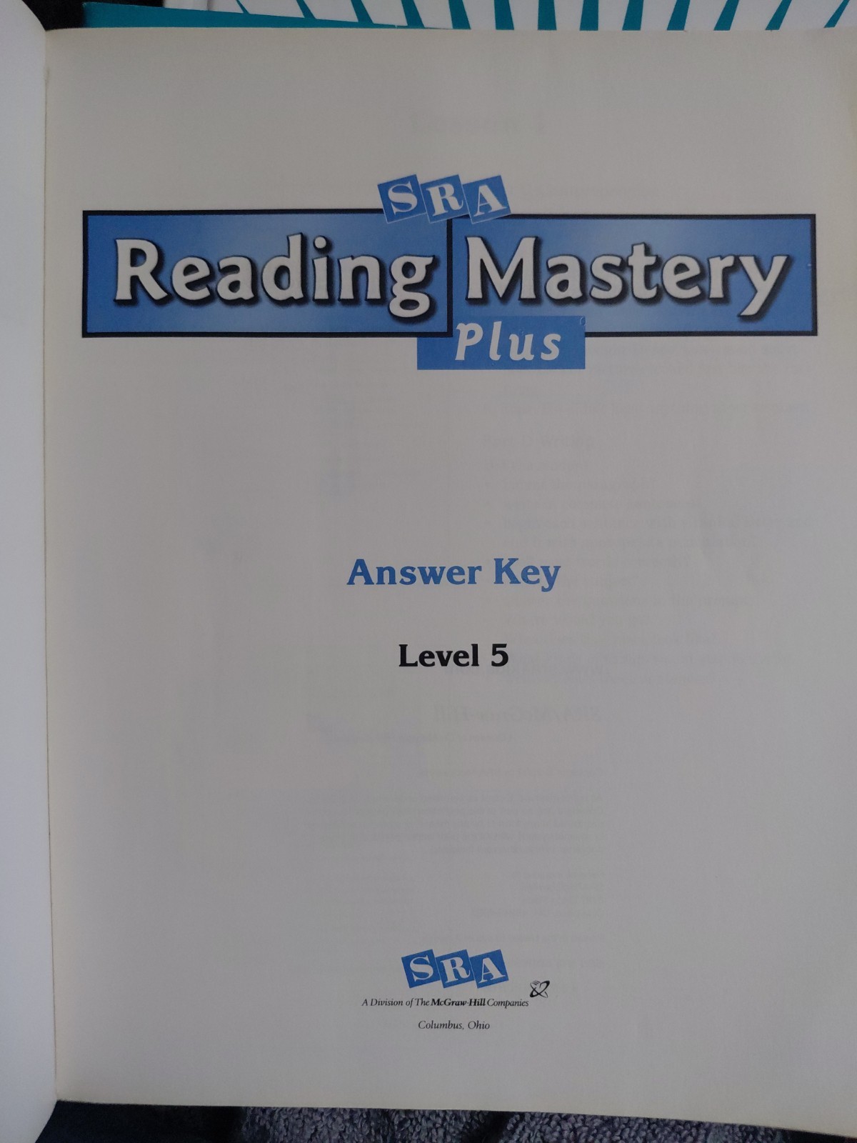Reading Mastery Level V Ser.: Reading Mastery Plus Grade 5, Additional Answer…