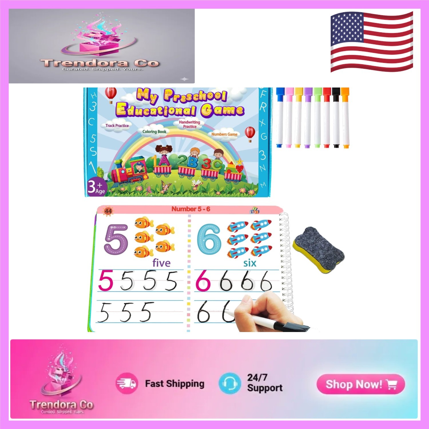Multi-Theme Tracing Workbook for Preschoolers – Fun Learning with Erasable Pages