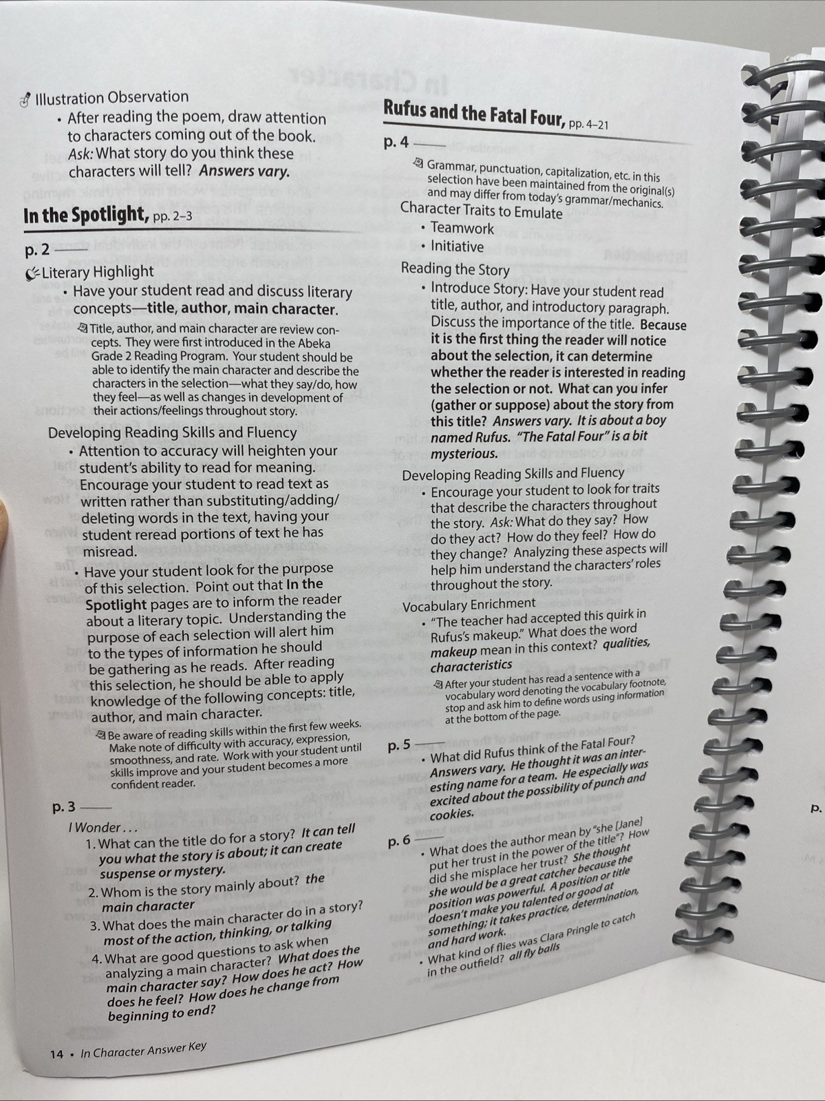 Abeka Reading 5 Answer Key Grade 5 Spiral Bound 2025 Clean Pages
