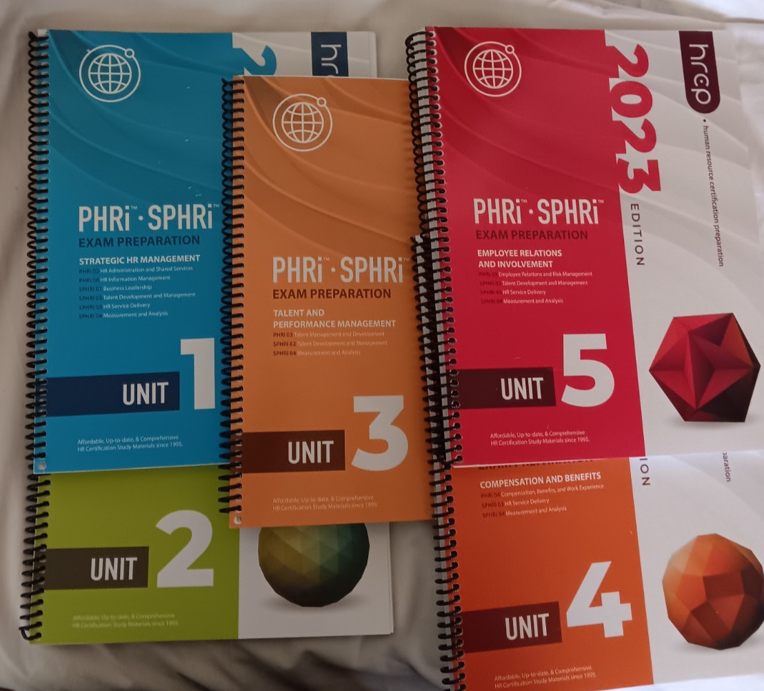 Exam Prep HRPC PHR 5 books 2023, no flash cards