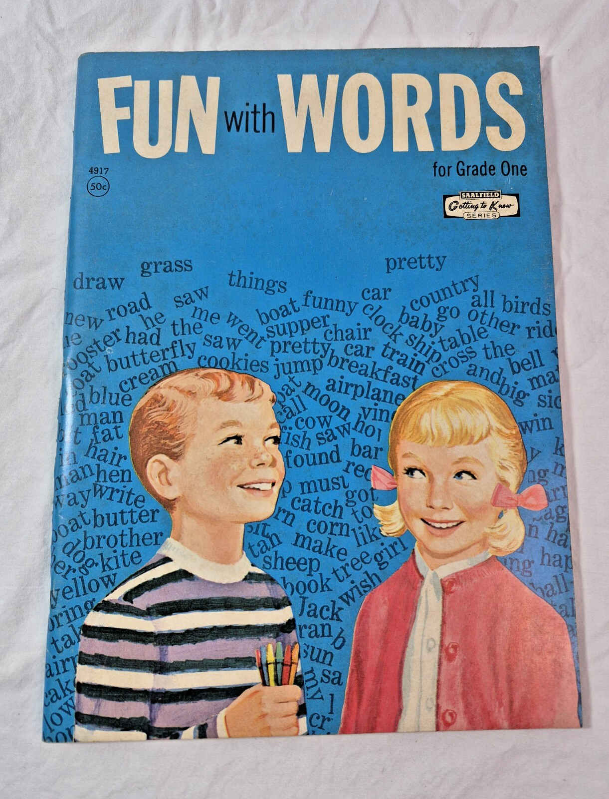 1963 Fun With Words For Grade One Children’s Workbook Unused Learn to Read