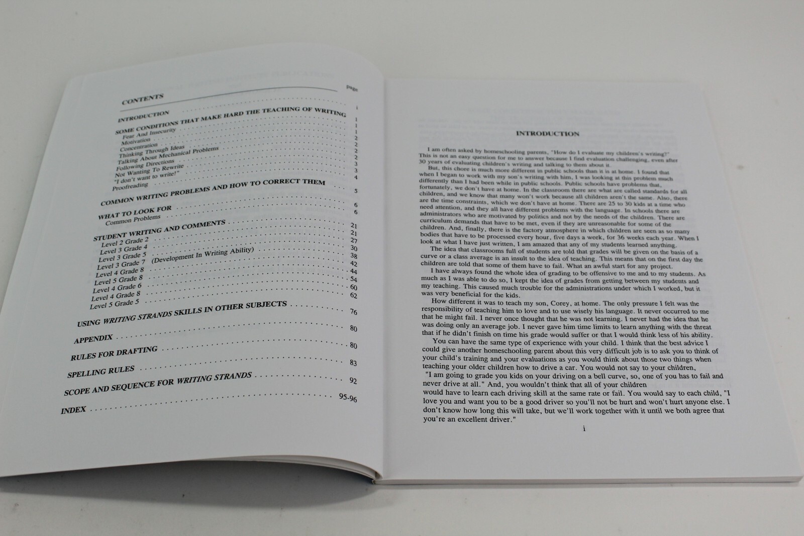 Writing Strands Evaluation Writing Teacher’s Manual