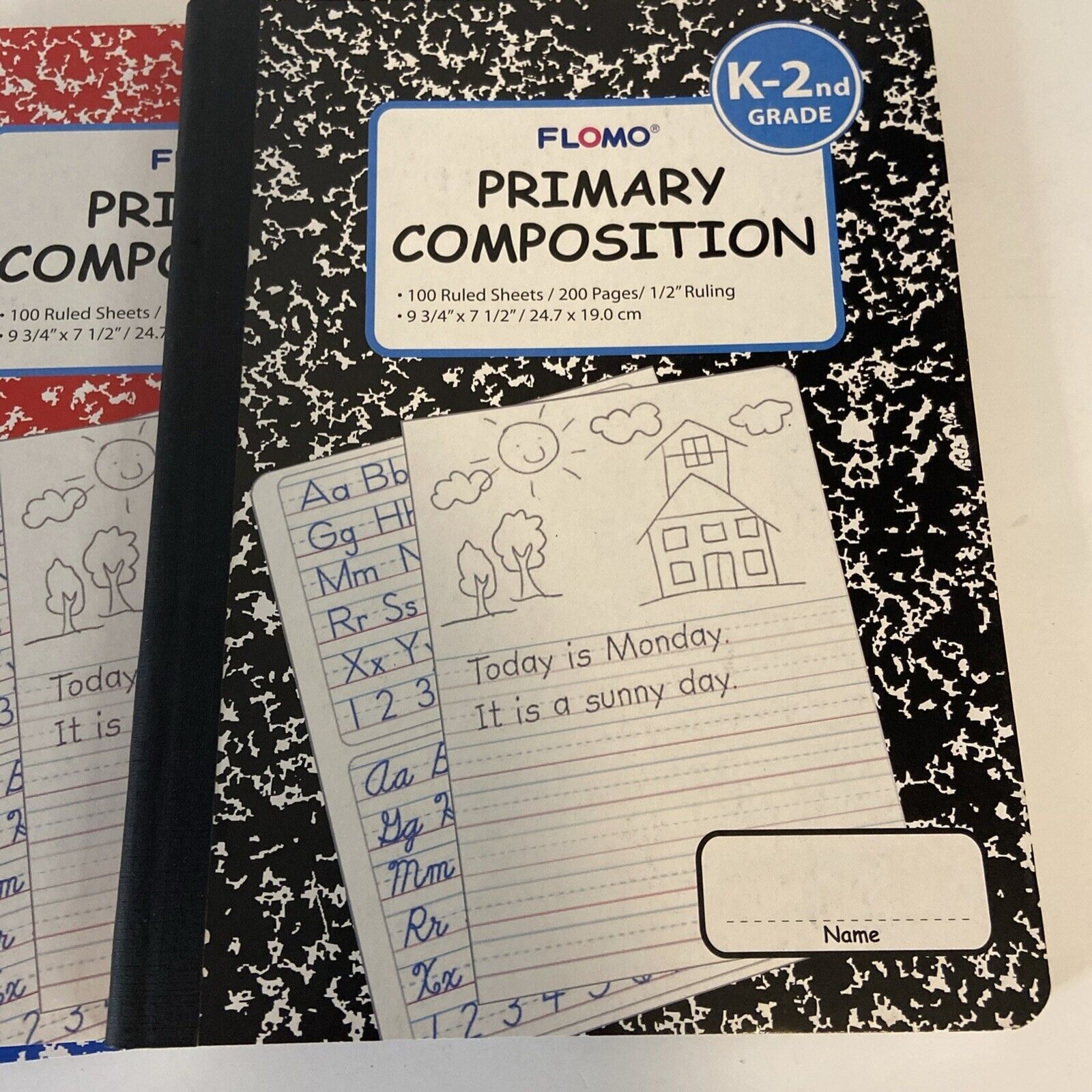 4- Primary Composition Notebook, Wide Ruled Paper, Grades K-2 Writing Workbook