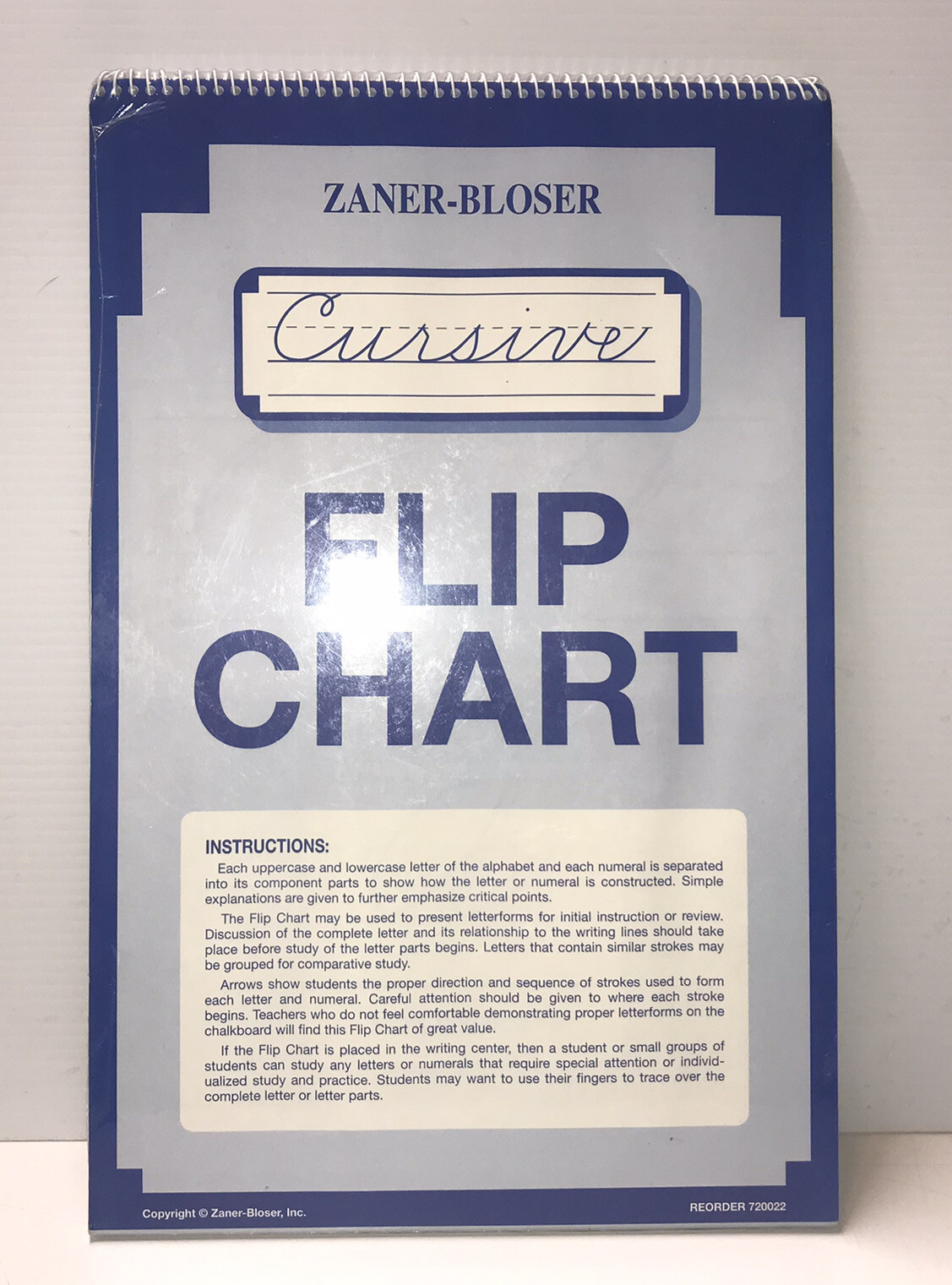 Cursive Flip Chart Handwriting Aid Teacher Homeschool Write SEALED Zaner Bloser