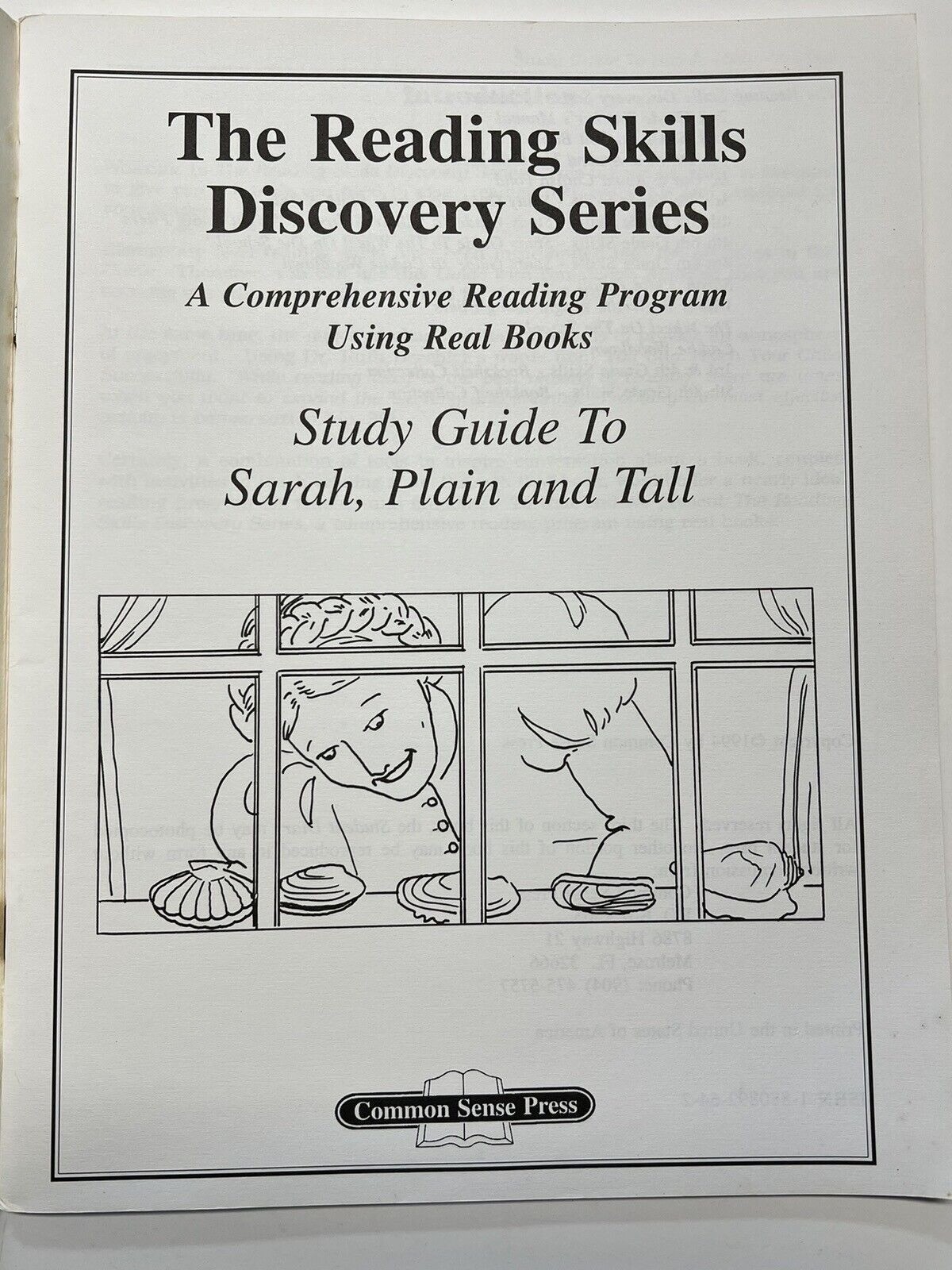 Sarah Plain and Tall Study Guide~Reading Skills Discover Srs~Common Sense R2 09