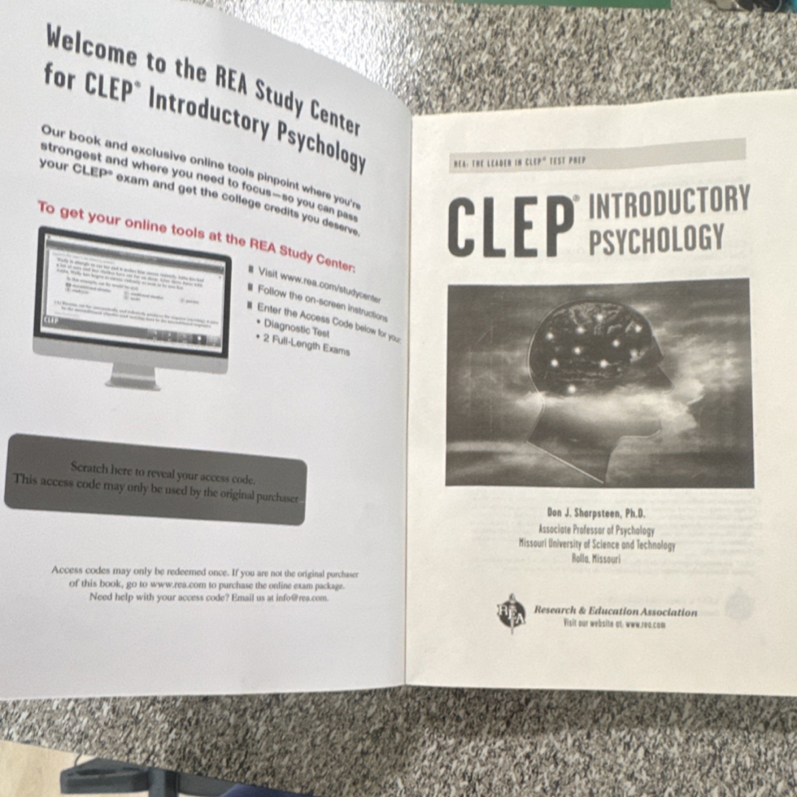 CLEP Introductory Psychology Study Guide Book + Online 2nd Ed Don Sharpsteen