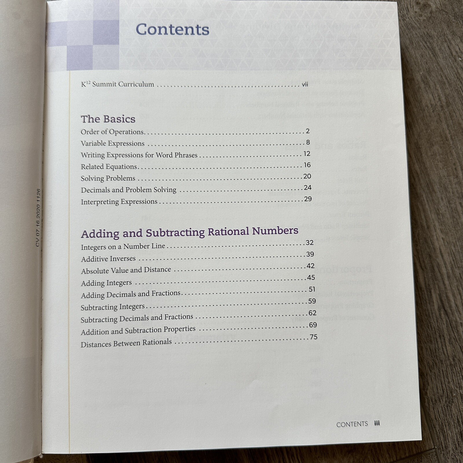 MATH 7 A REFERENCE GUIDE K12 Summit Curriculum Hardcover Homeschool Charter