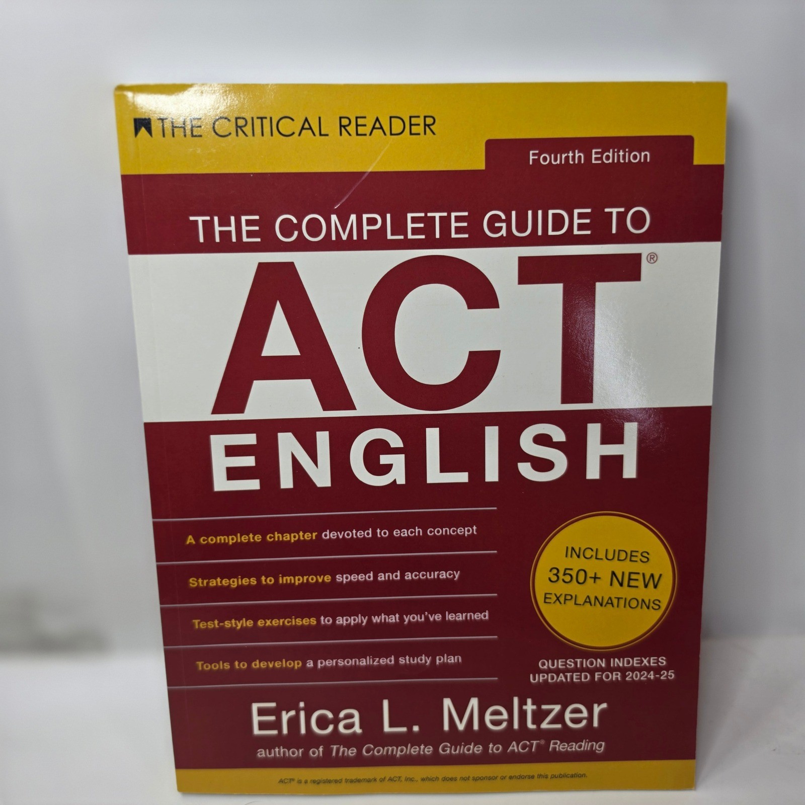 The Complete Guide to ACT English Fourth Edition Erica Meltzer Test Prep 2024-25