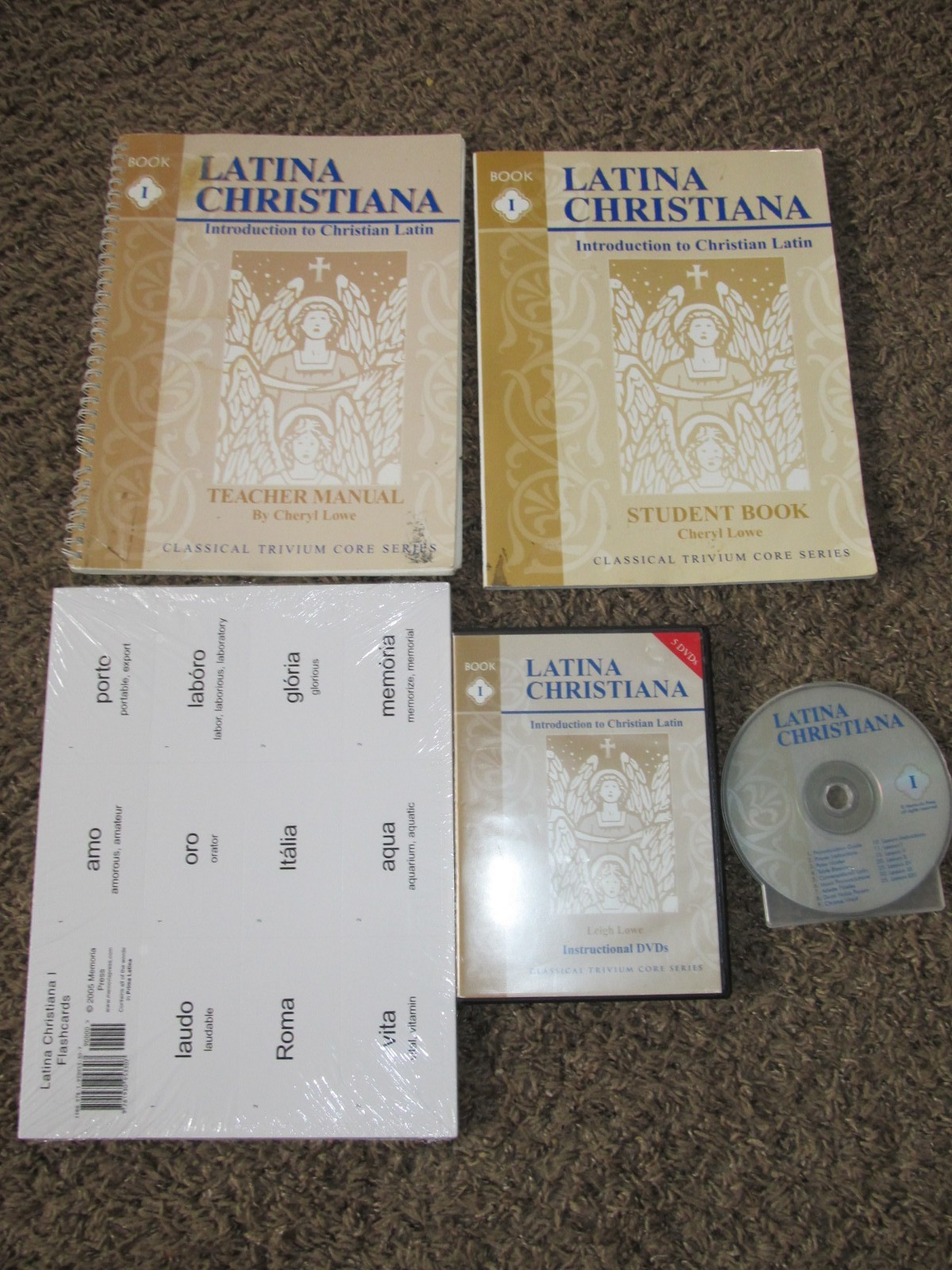 Latina Christiana Christian Latin Book 1 Lowe SET Student Teacher DVD CD Cards