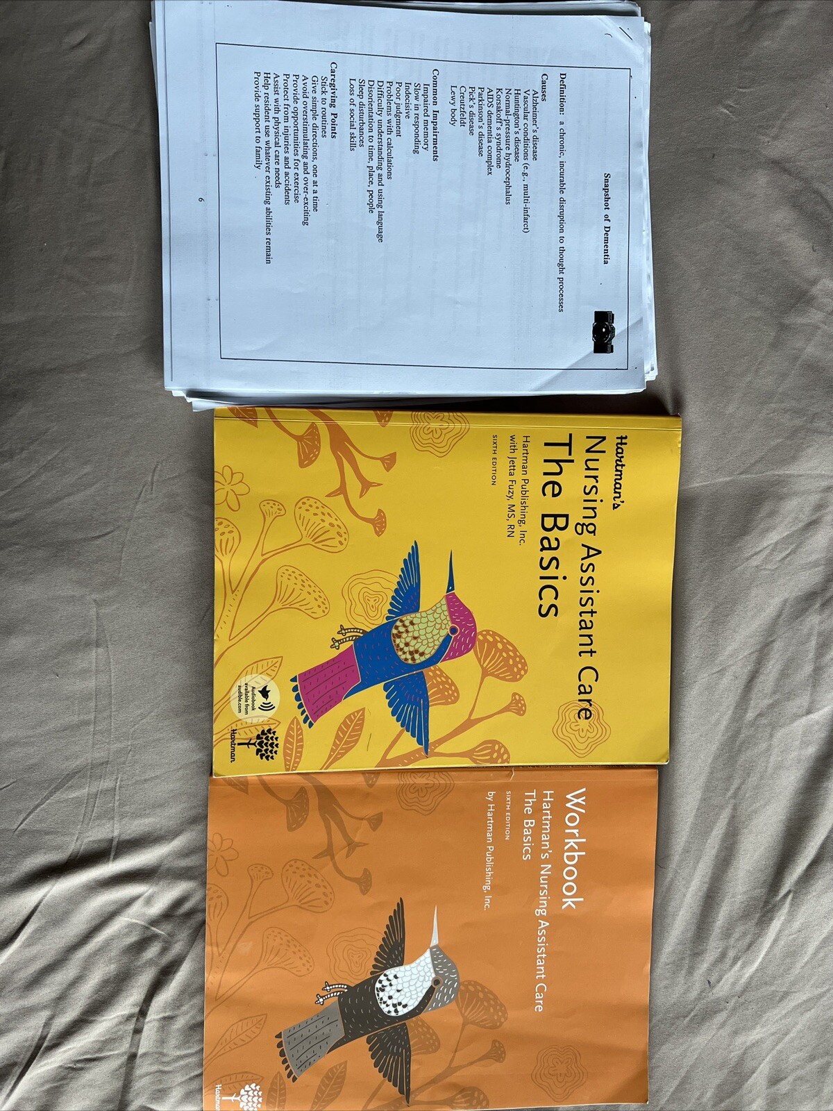 Pre-owned CNA course Book And Workbook With Free Hand Outs