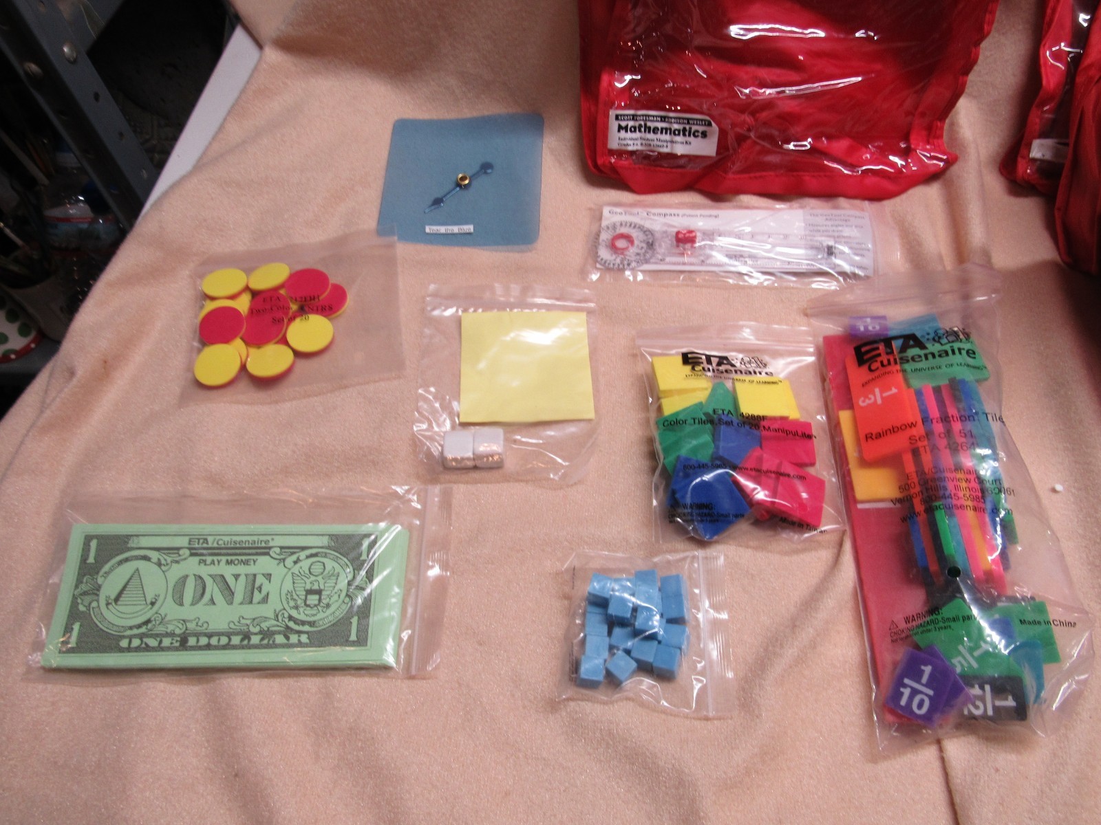 7 Scott Foresman Addison Wesley Mathmatics Individual Manipulative Kits Gr 3 -6