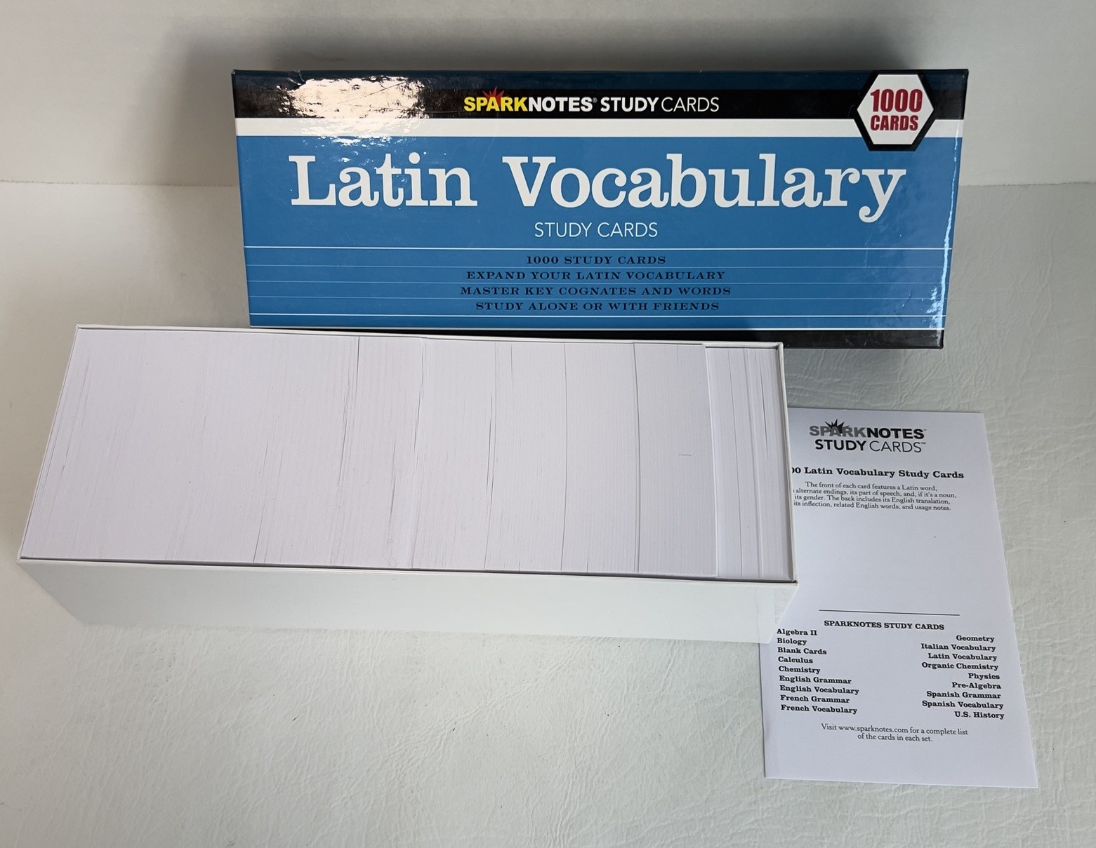 Sparknotes Study Cards Latin Vocabulary 2005 LIGHT USE 1000 Cards Barnes & Noble