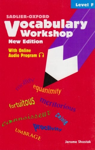 VOCABULARY WORKSHOP: LEVEL F By Jerome Shostak **Mint Condition**