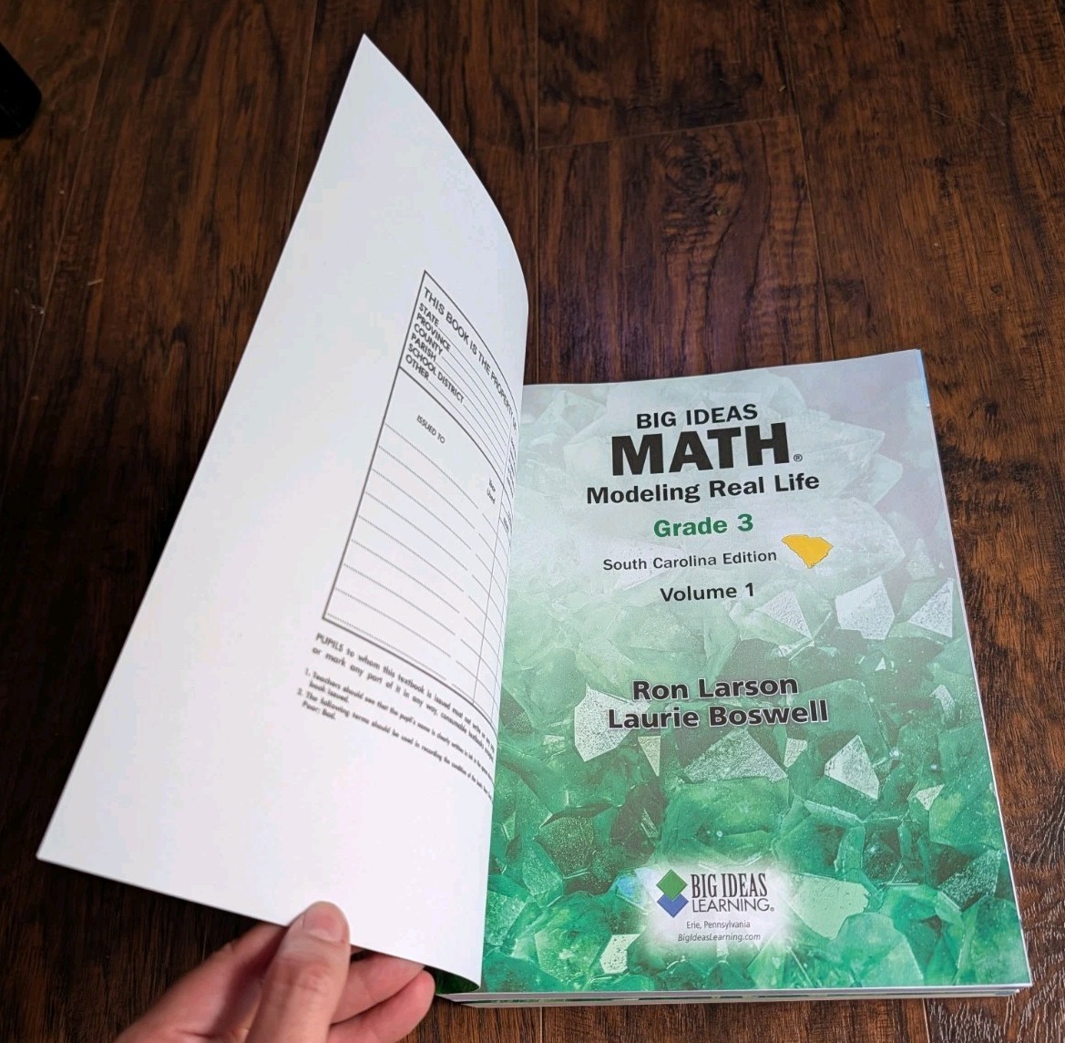 Volume 1 And 2- Big Ideas Math Modeling Real Life South Carolina Edition Grade 3