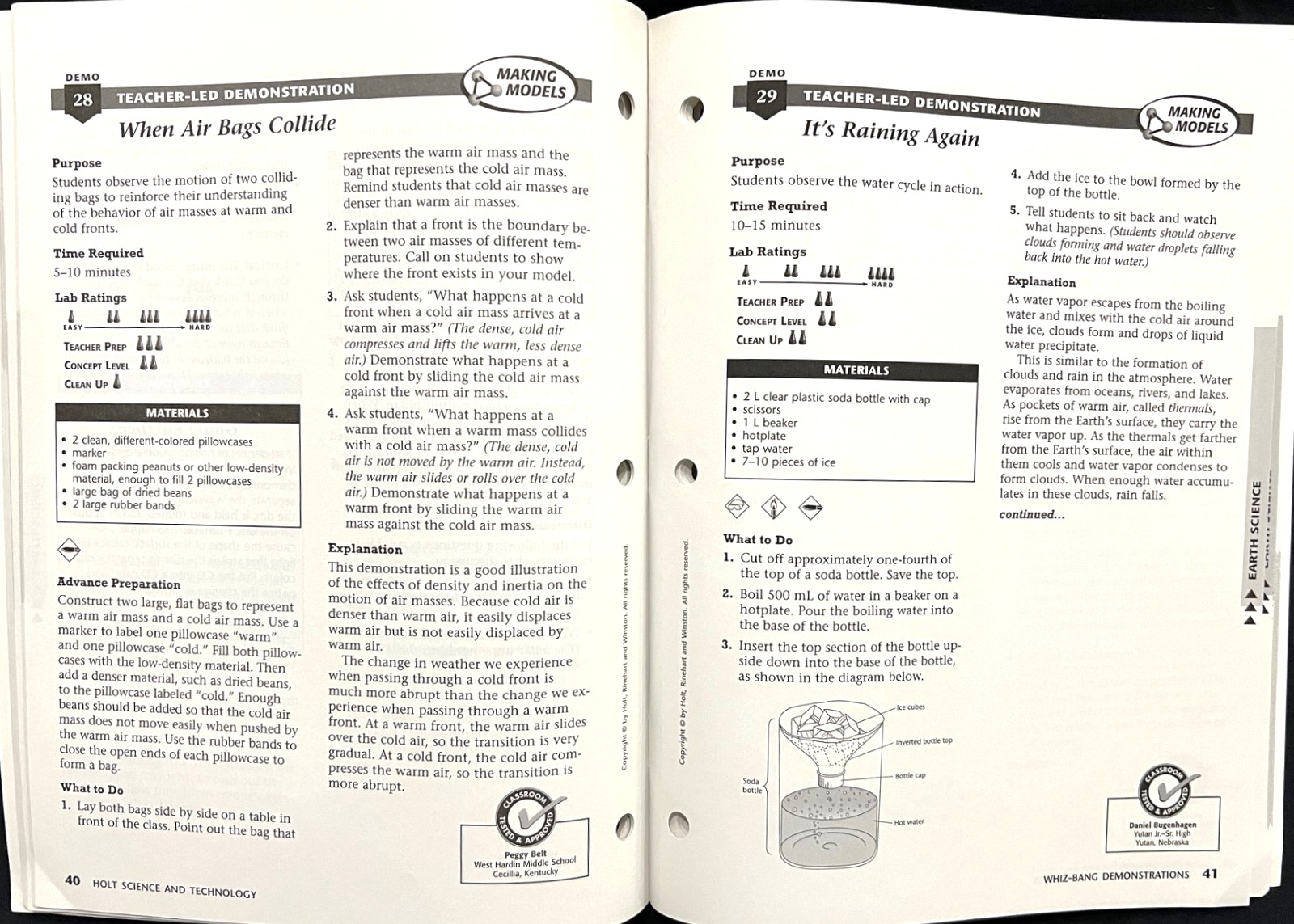 HOLT SCIENCE & TECHNOLOGY – TEACHER EDITIONS (7 books across curriculums)
