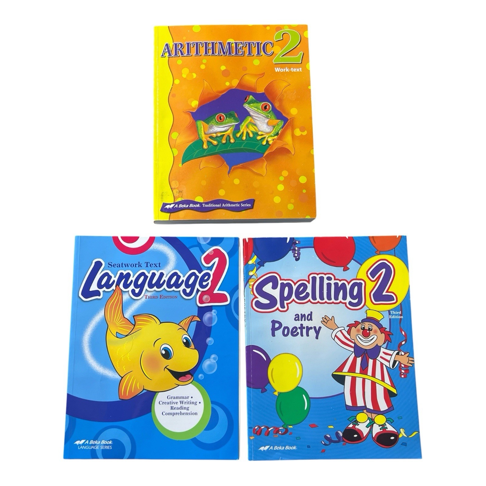 ABEKA 2nd Grade Books Lot Arithmetic Language Spelling Text Work Homeschool