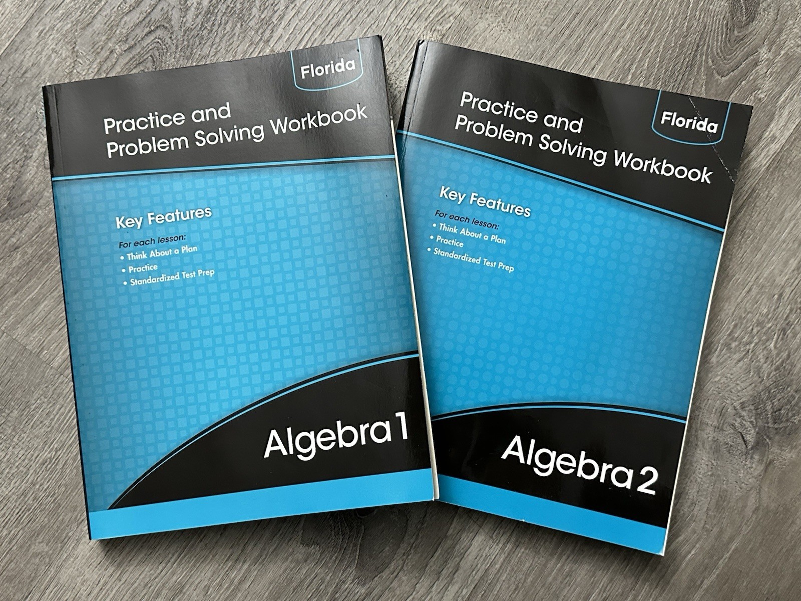 Algebra 1 & 2 Practice Problem Solving Workbooks Florida Edition Set