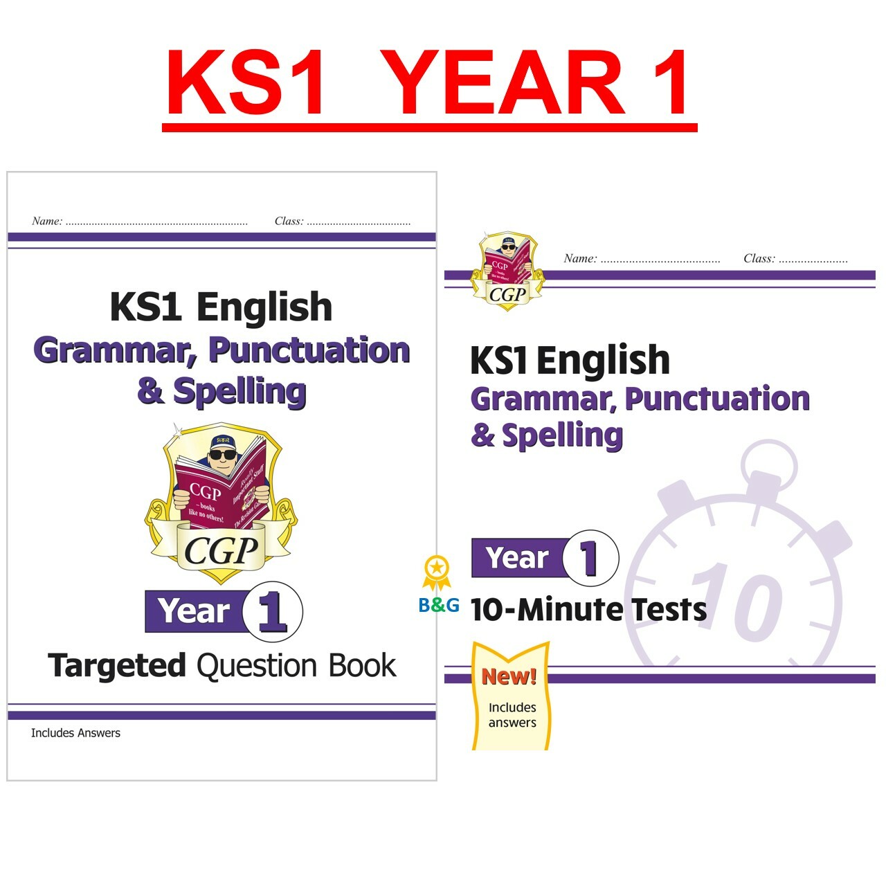 KS1 Year 1 English Targeted Question Book & 10-Minute Tests with Answer Ages 5-6