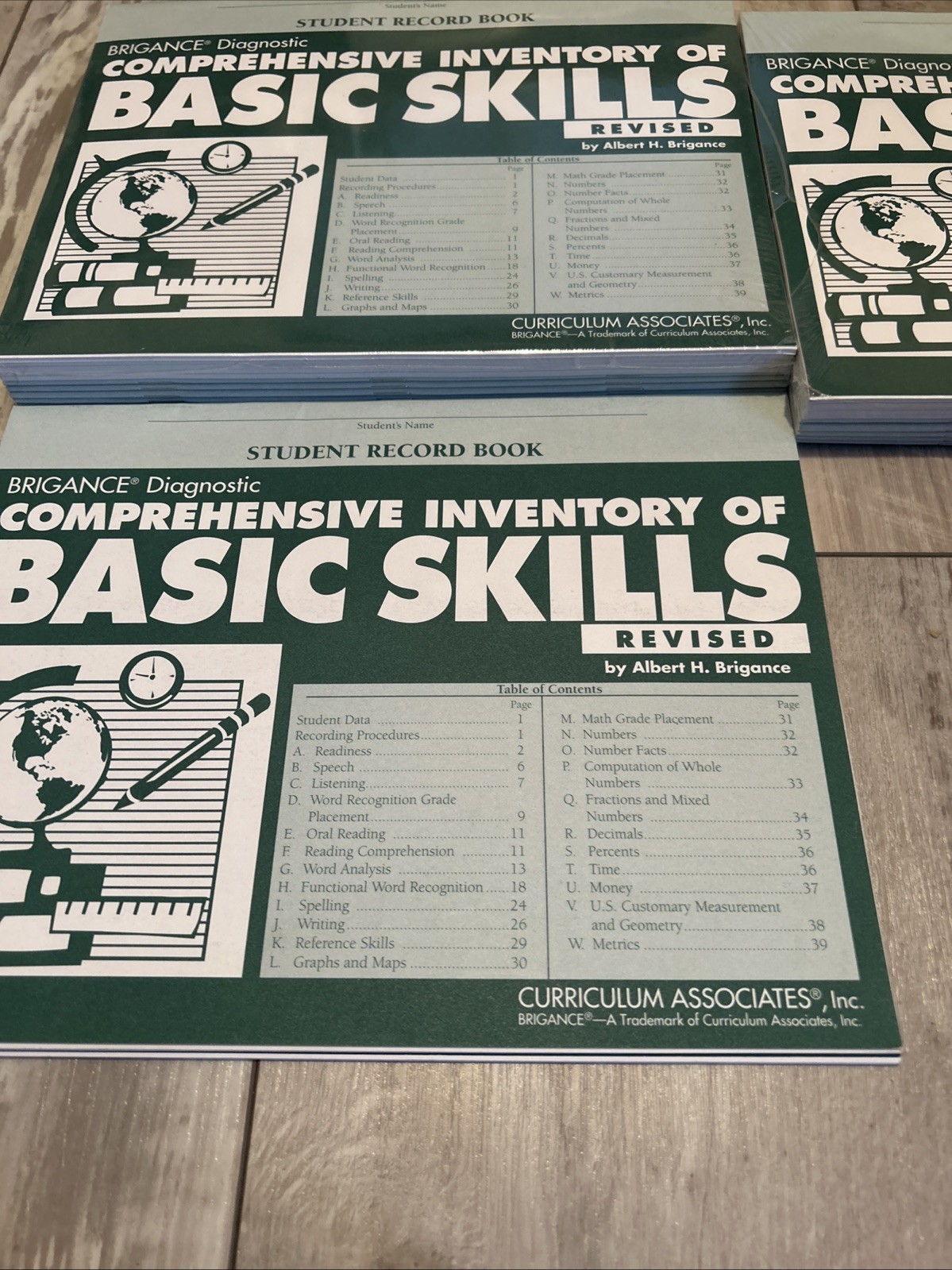 3Brigance Diagnostic Comprehensive Inventory of Basic Skills Student Record Book