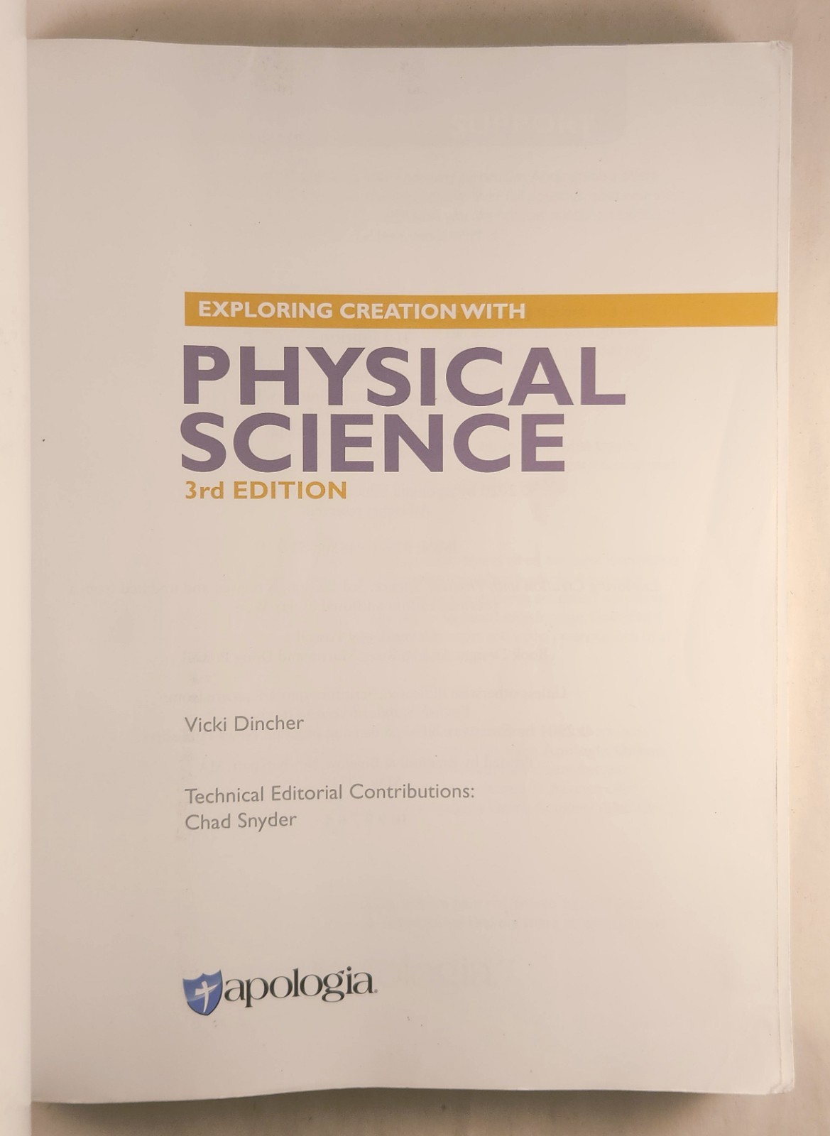 Apologia Exploring Creation with Physical Science 3rd Edition Textbook & Tests