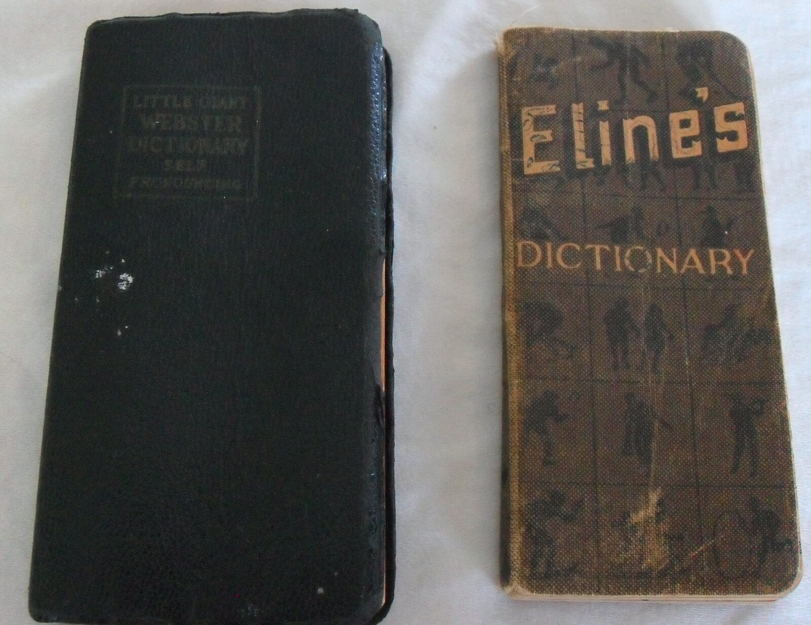 Vintage (2) Pocket Dictionary’s ELINE’S CHOCOLATE & LITTLE GIANT WEBSTER 1943