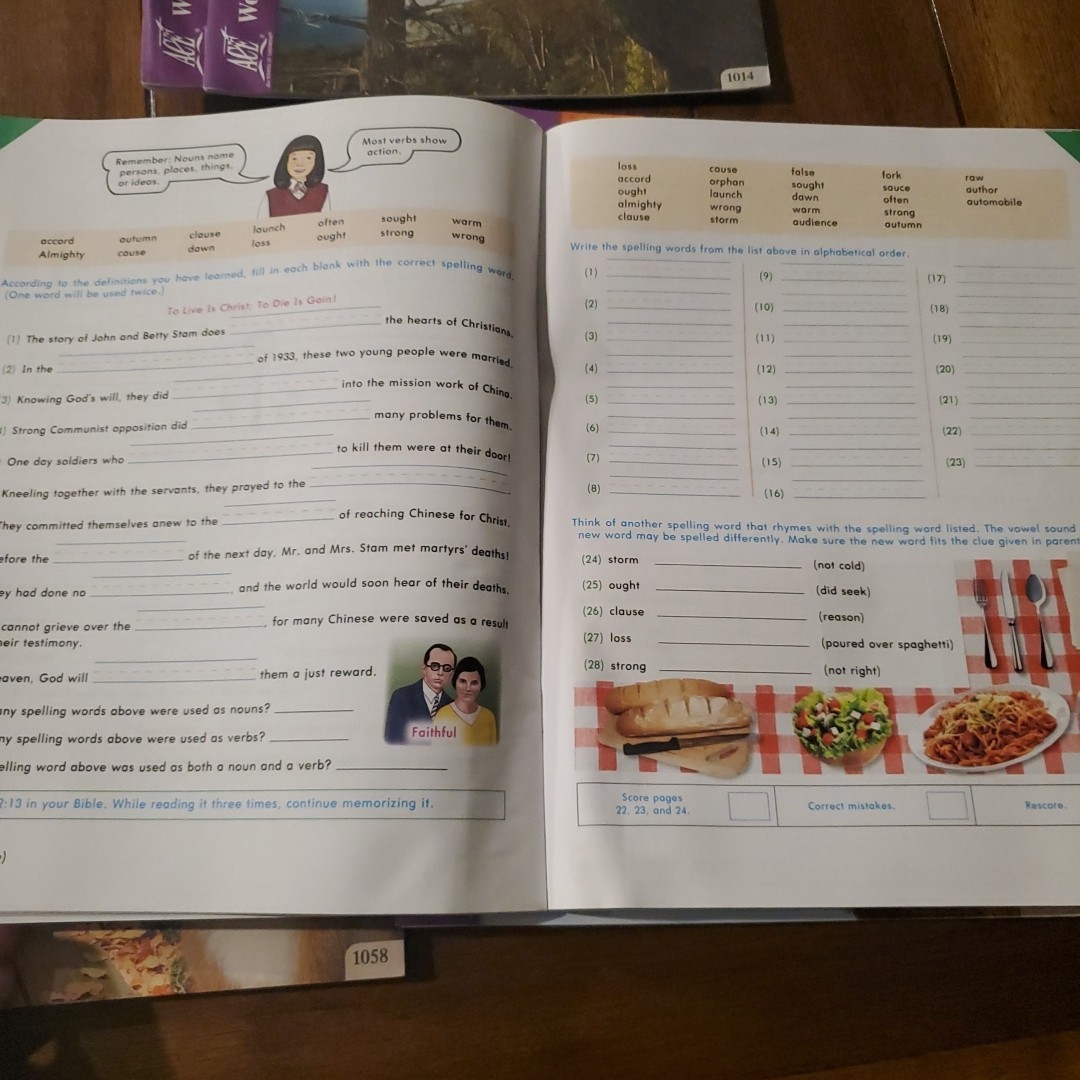 ACE Word Building Booklets (Levels 1014, 1058-1060, 1082-1084, 4th Edition)