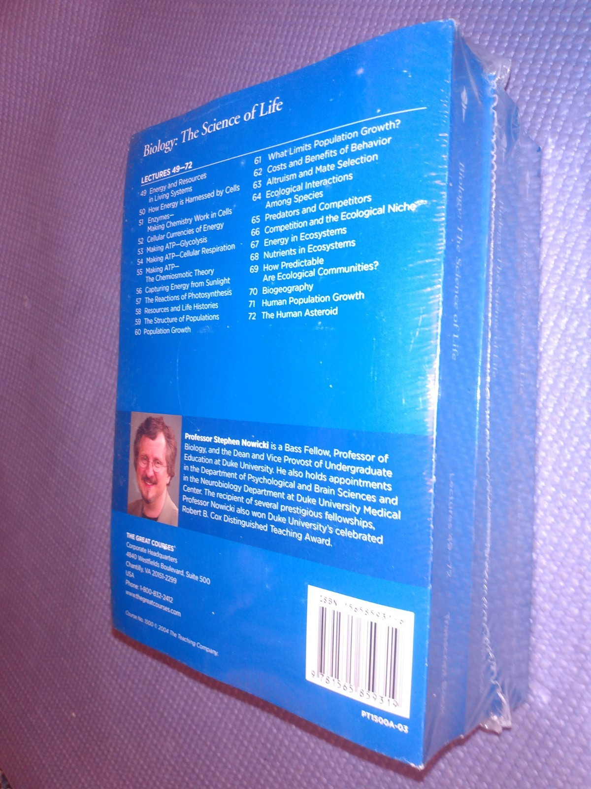 Teaching Co Great Courses TRANSCRIPTS : BIOLOGY The Science of Life NEW