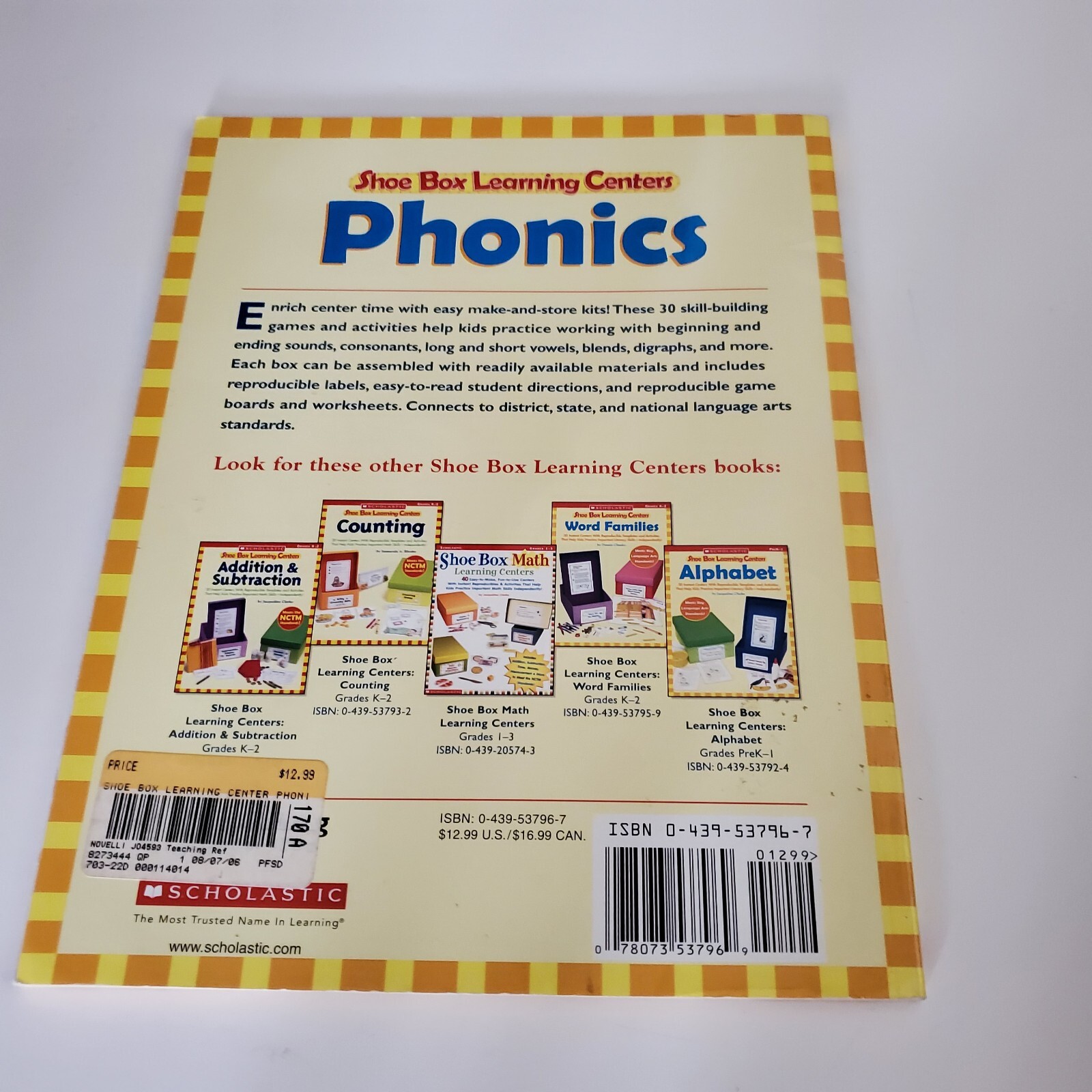 Scholastic Phonics Counting Workbooks K 1st 2nd Grade Shoe Box Learning Centers