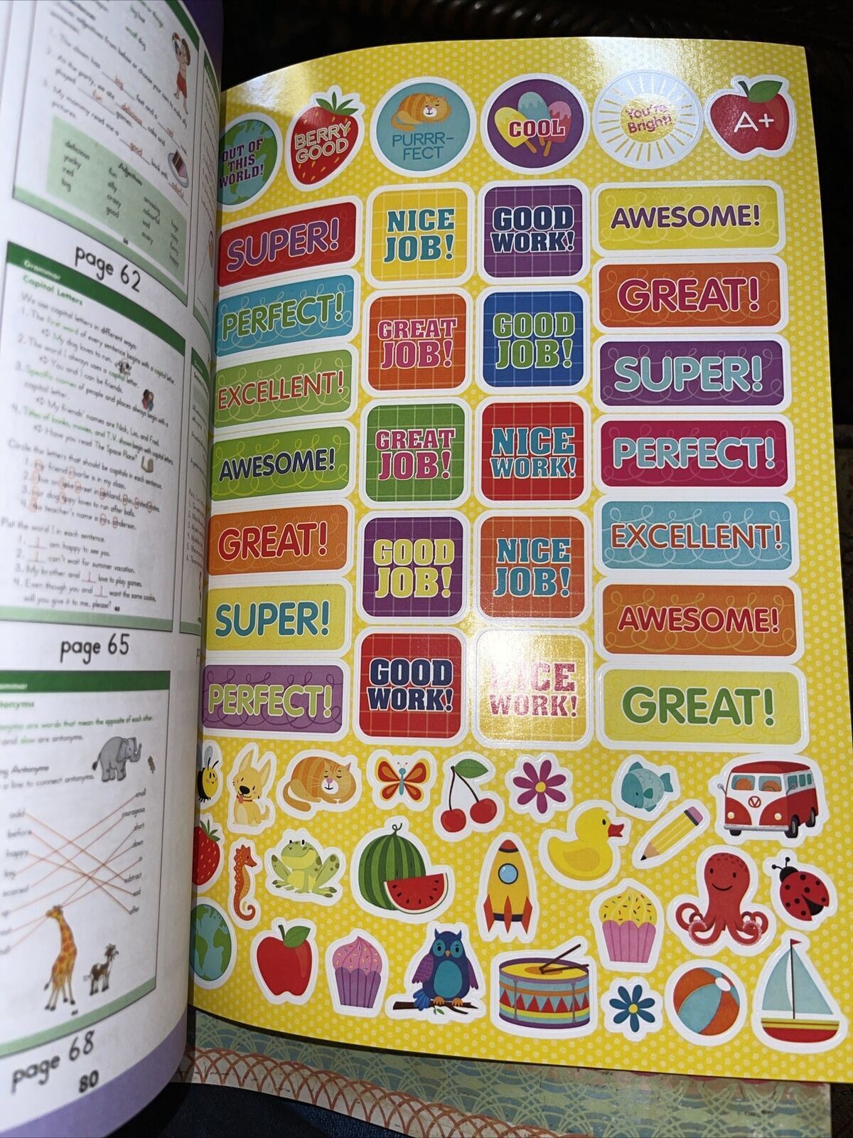 Grade 2 Skill Builder Math Reading Writing Workbook with Reward Sticker 80 page