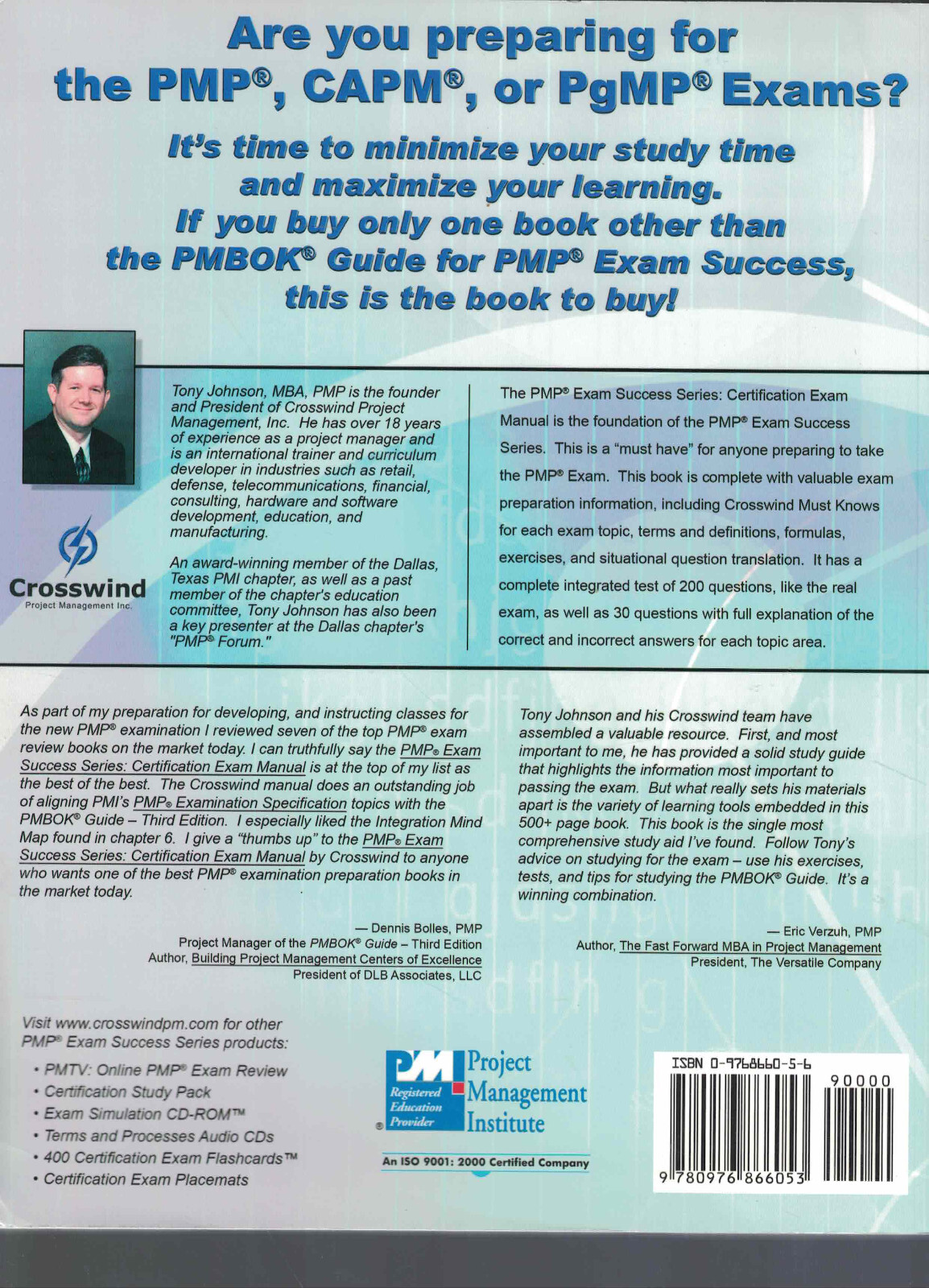 PMP Exam Success Series: Certification Exam Manual – Tony Johnson, 2007