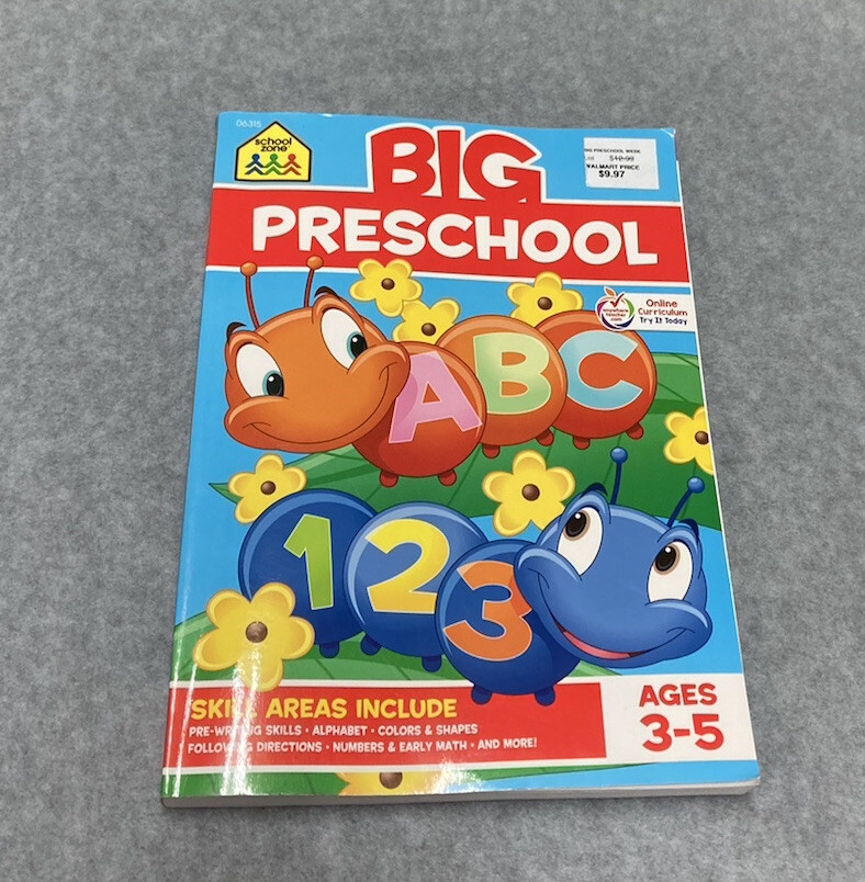Big Preschool Workbook by School Zone and Joan Hoffman (2018, Paperback) Z-84
