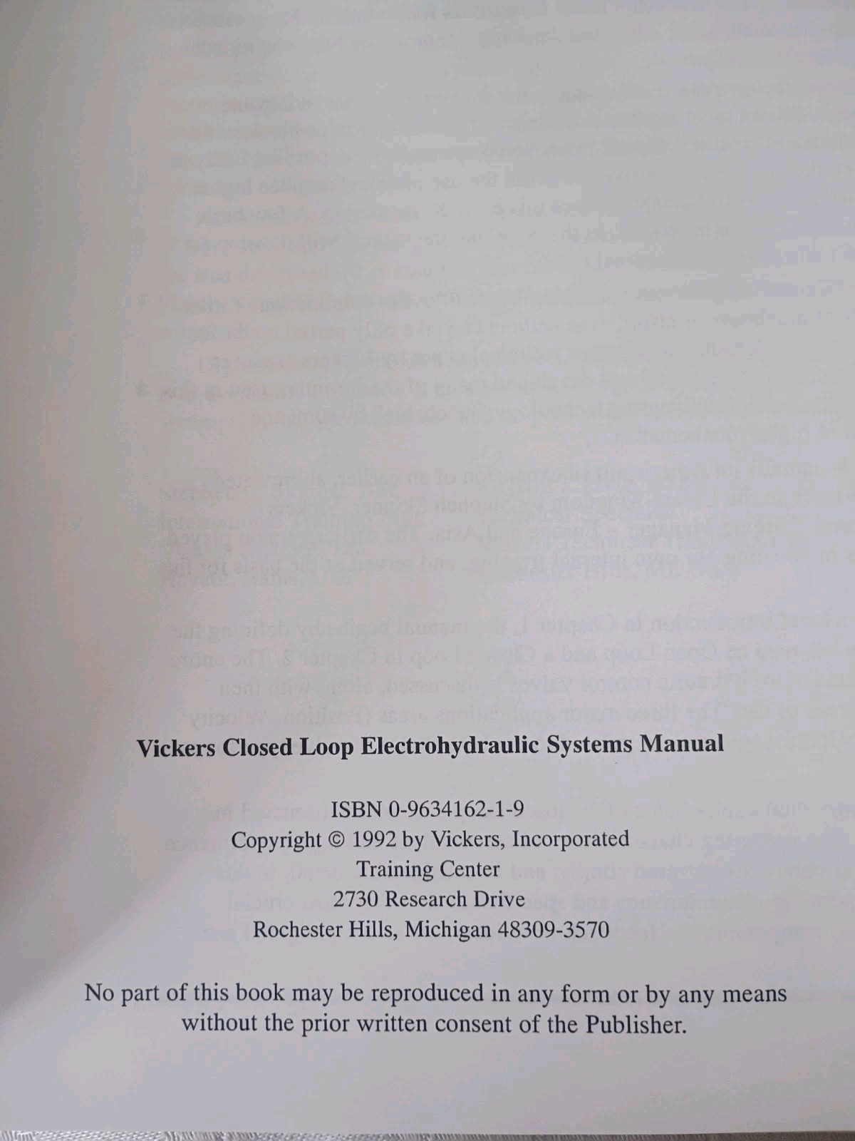 Vickers Closed Loop Electrohydraulic Systems Manual Hard Cover Book FREE SHIPP