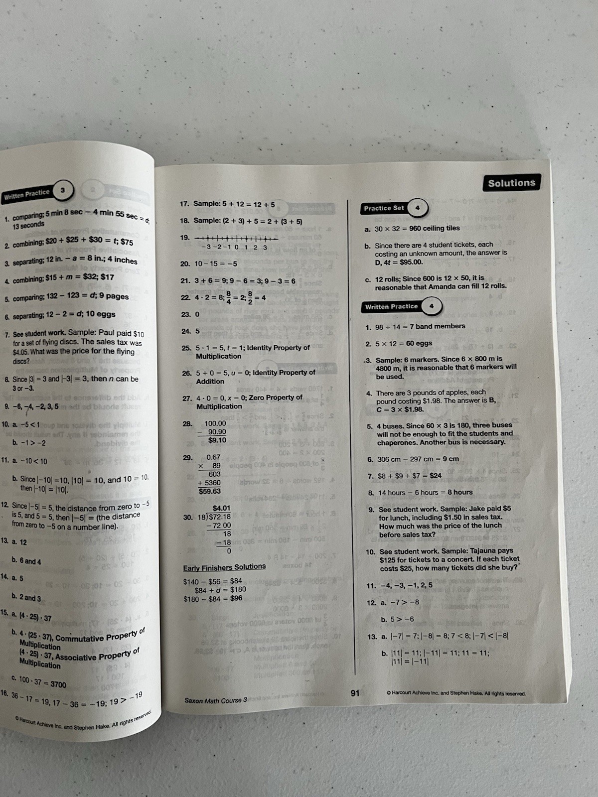 Saxon Math Course 3 – Paperback, by Hake Stephen – Acceptable p